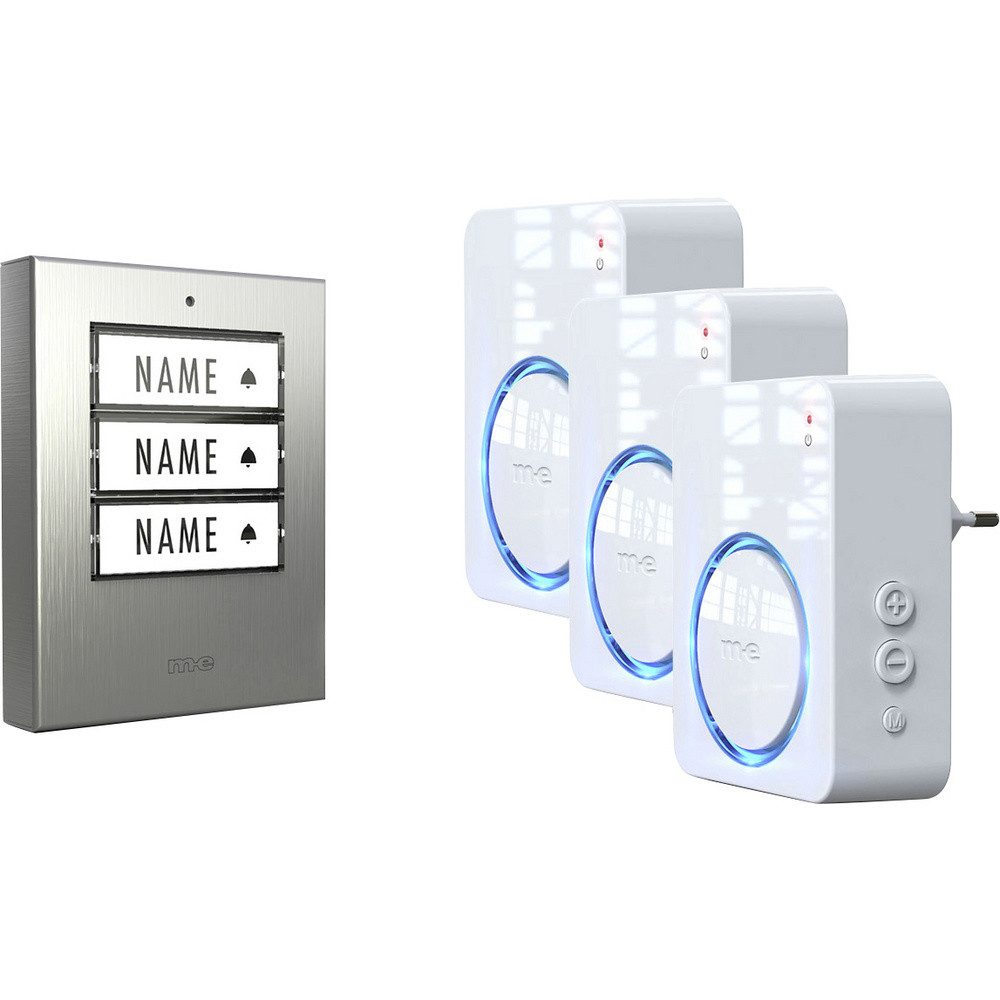 m-e Türklingel m-e modern-electronics 100171 Funkklingel Komplett-Set beleuchtet, kla
