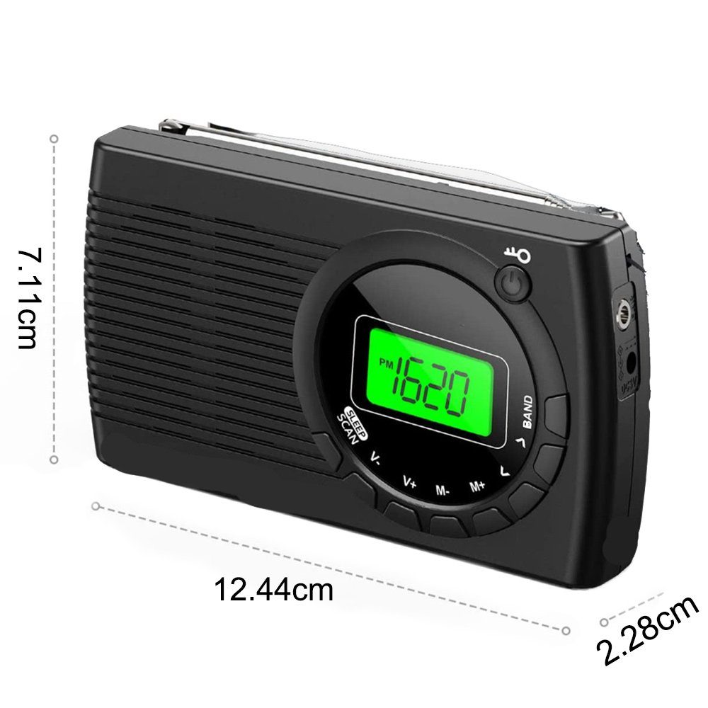 GelldG Kleines Radio FM/AM/SW, Mini Tragbare Batteriebetrieben Radios Radio
