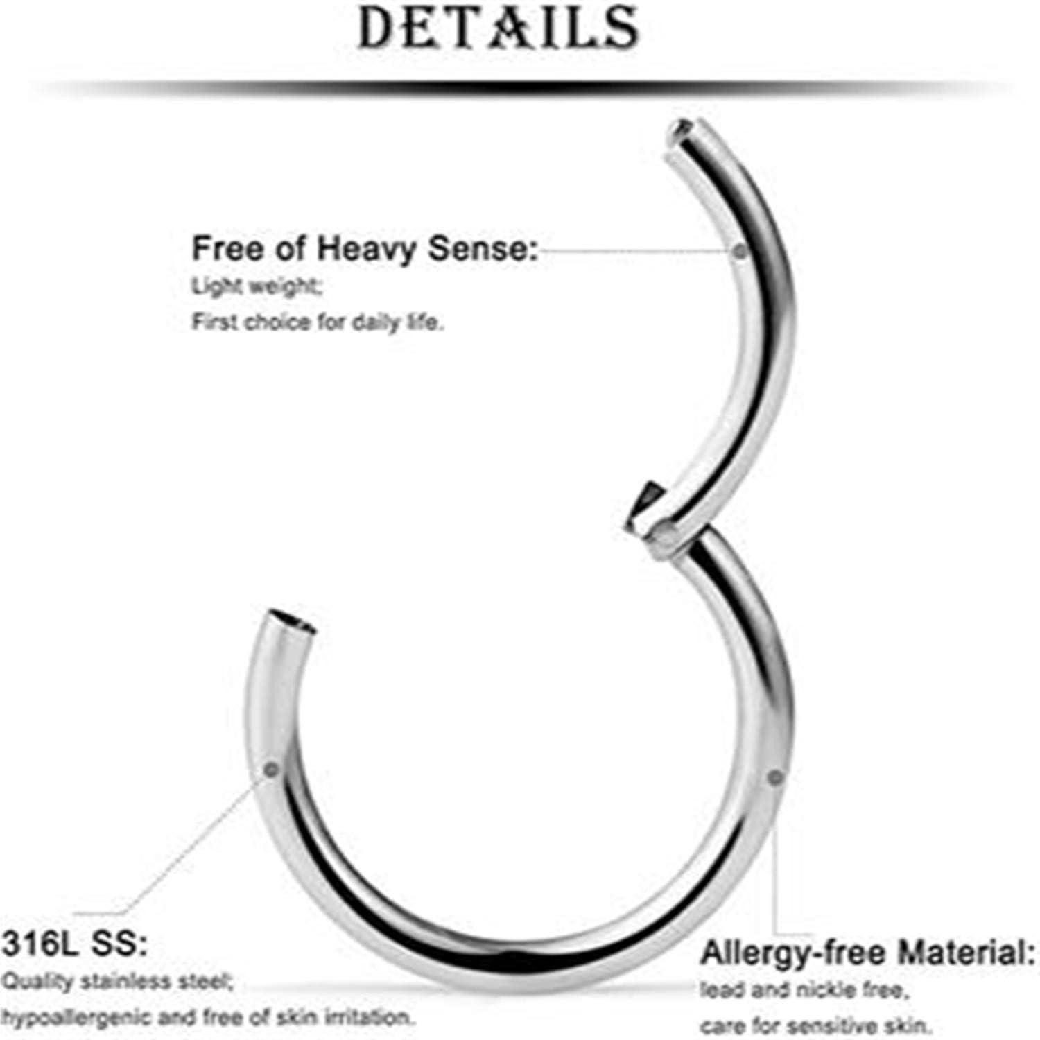 Briana Williams Nasenpiercing Nasenring Helix Ring Septum Piercing Clicker 18g 20g Edelstahl Ohr