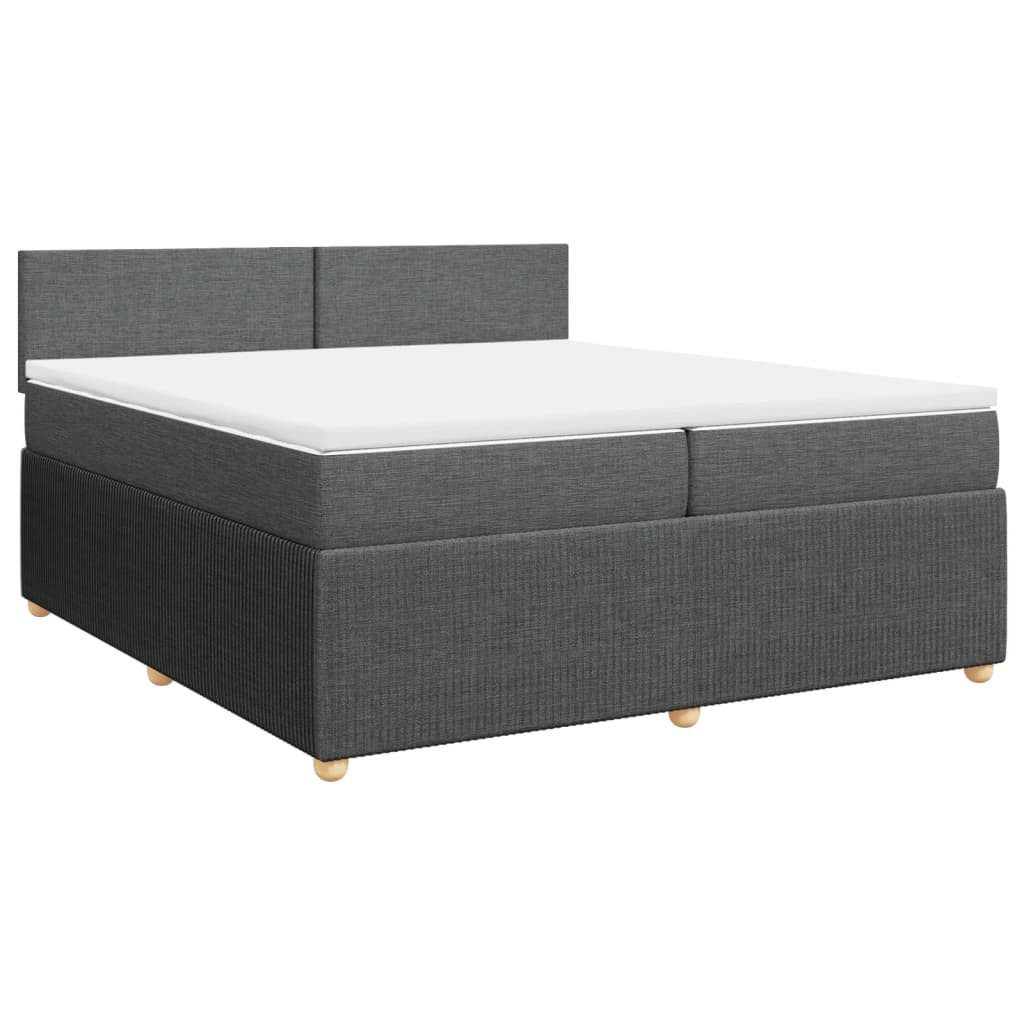 Bett Boxspringbett mit Matratze Dunkelgrau 200x200 cm Stoff