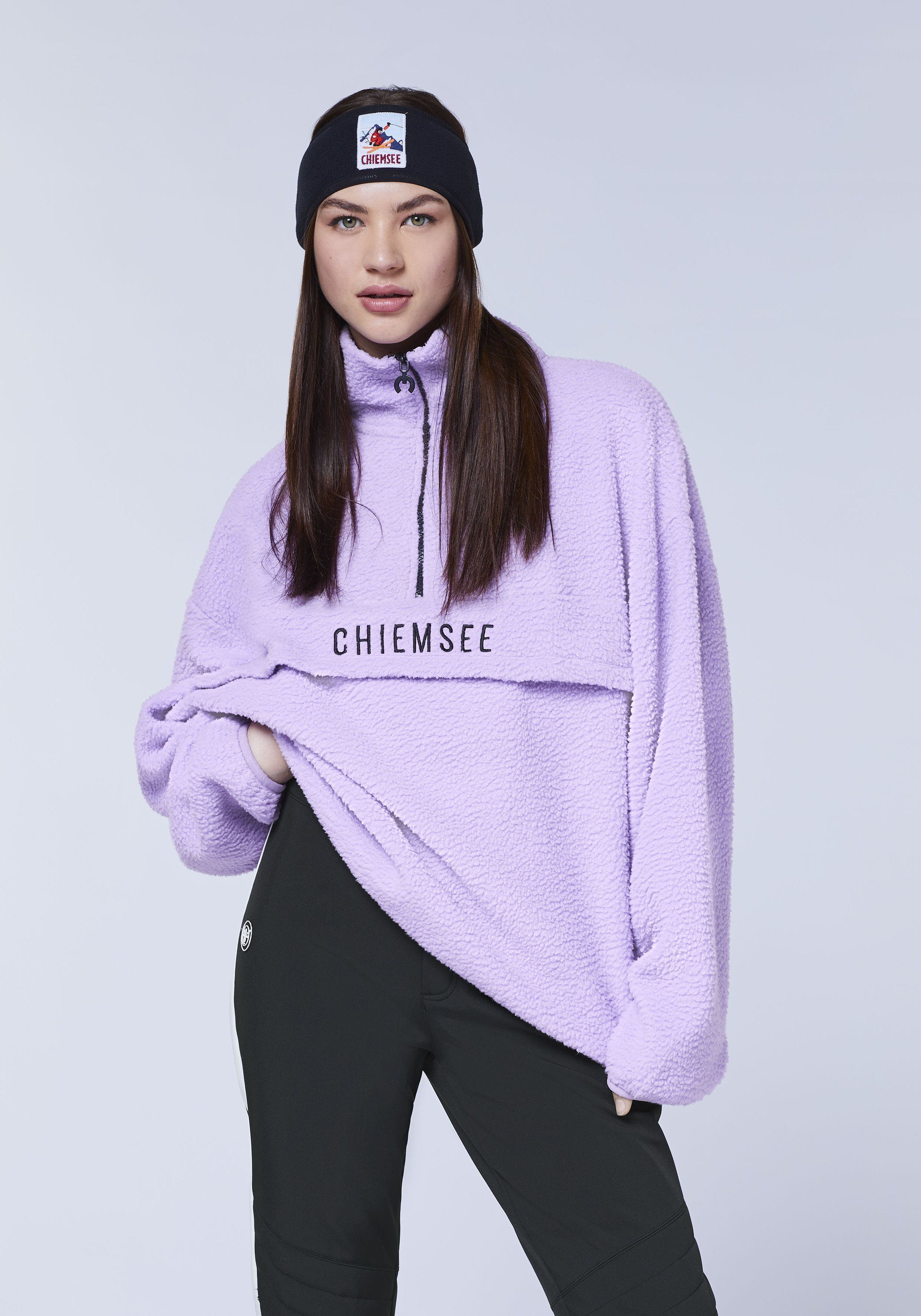 mit Purple Label-Stitching 15-3716 Fleece-Pullover 1 Chiemsee Fleecepullover Rose