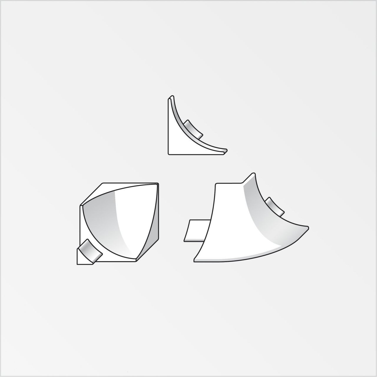 alfer Sockelleisten-Aussenecke alfer Zubehör-Set 12 mm 12 mm PVC (Kunststoff)