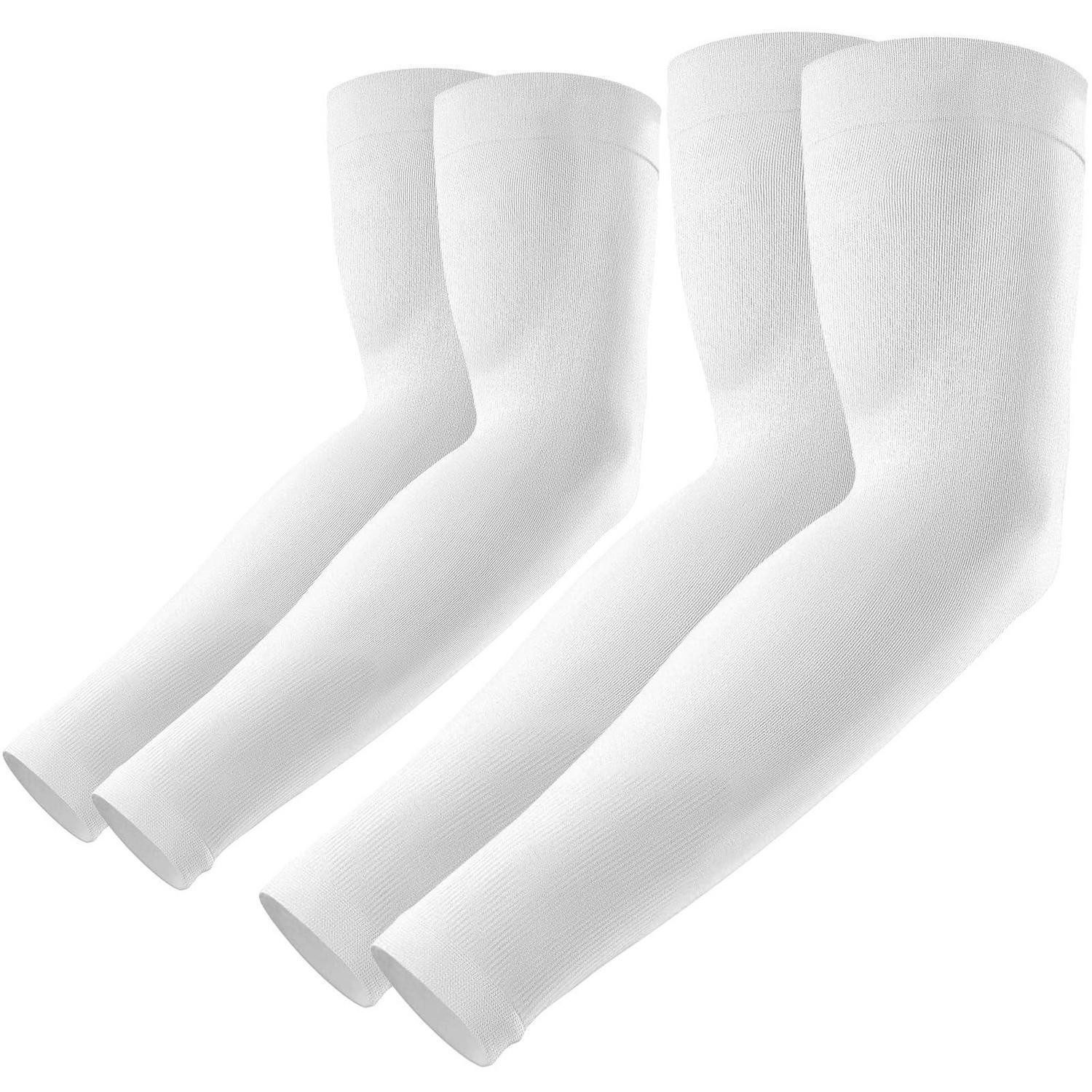 LuxusKollektion Armlinge Armsleeves kühlend UV-Schutz 2 Paar Weiß
