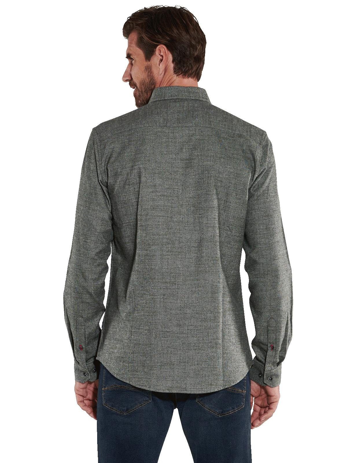 Engbers Langarmhemd engbers Herren Langarm-Hemd uni, Khaki