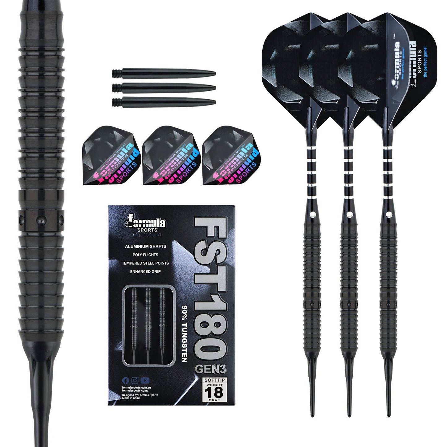 Formula Sports Dartpfeil GEN3 90% Wolfram Soft Tip 18g Softdarts, in zwei Farbvarianten auswählbar