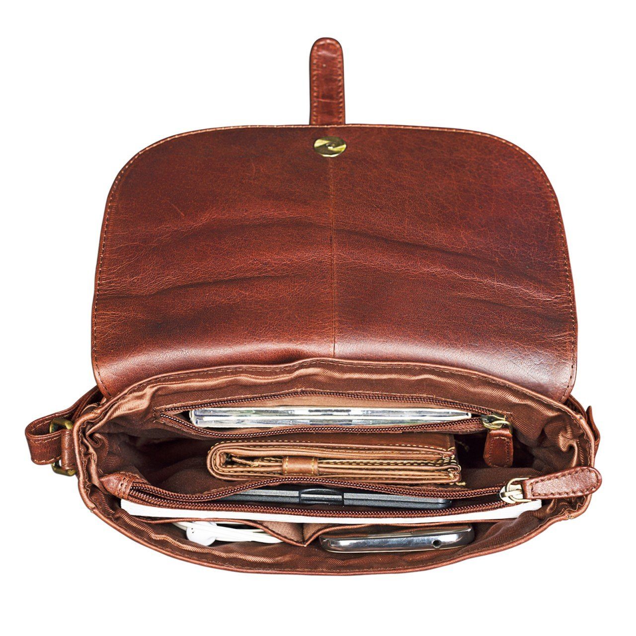 Umhängetasche Vintage Handtasche Leder STILORD braun - "Kira" siena Frauen