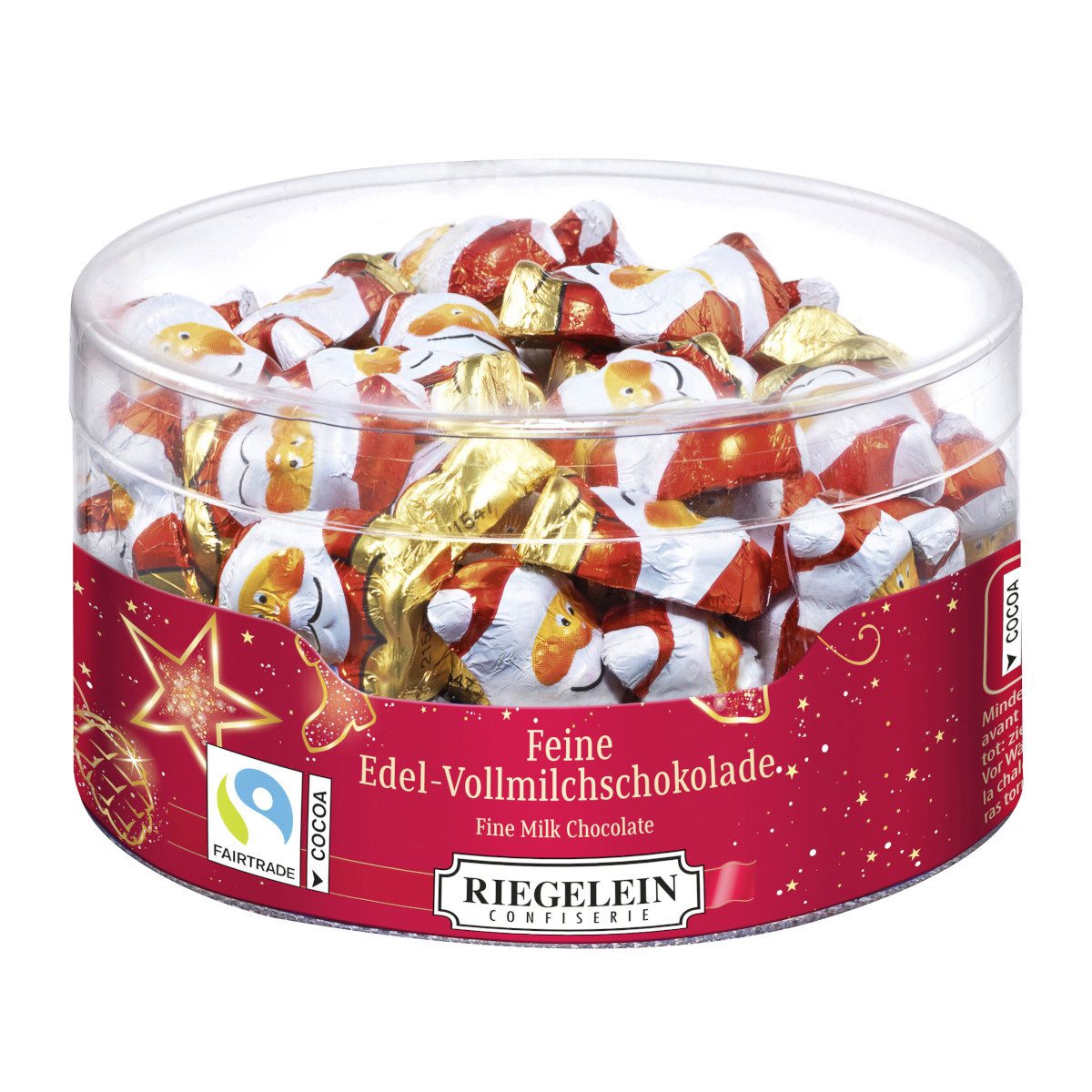 Riegelein Confiserie Schokolade, Riegelein Weihnachtswichtel 6,25g pro Stück Vollmilchschokolade 400g