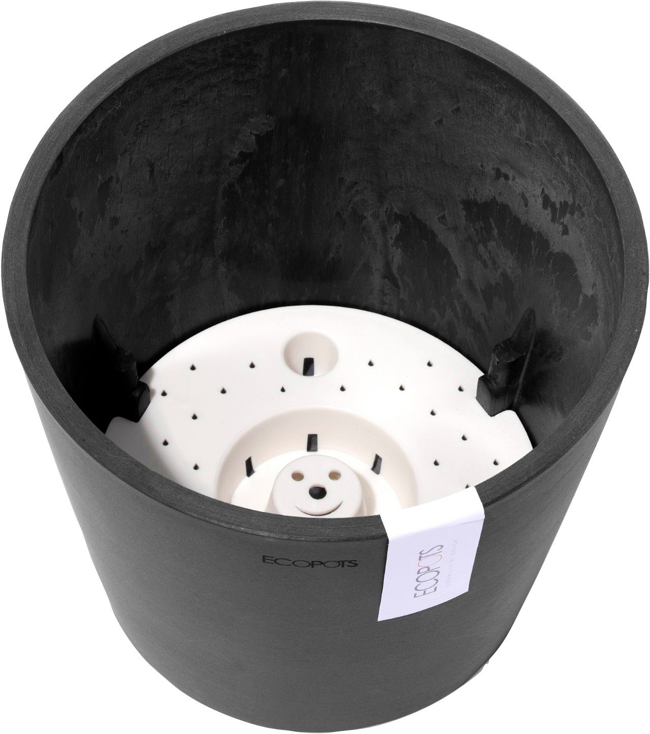 Blumentopf ECOPOTS AMSTERDAM mit cm, 20x20x17,5 Grey, BxTxH: Dark Wasserreservoir