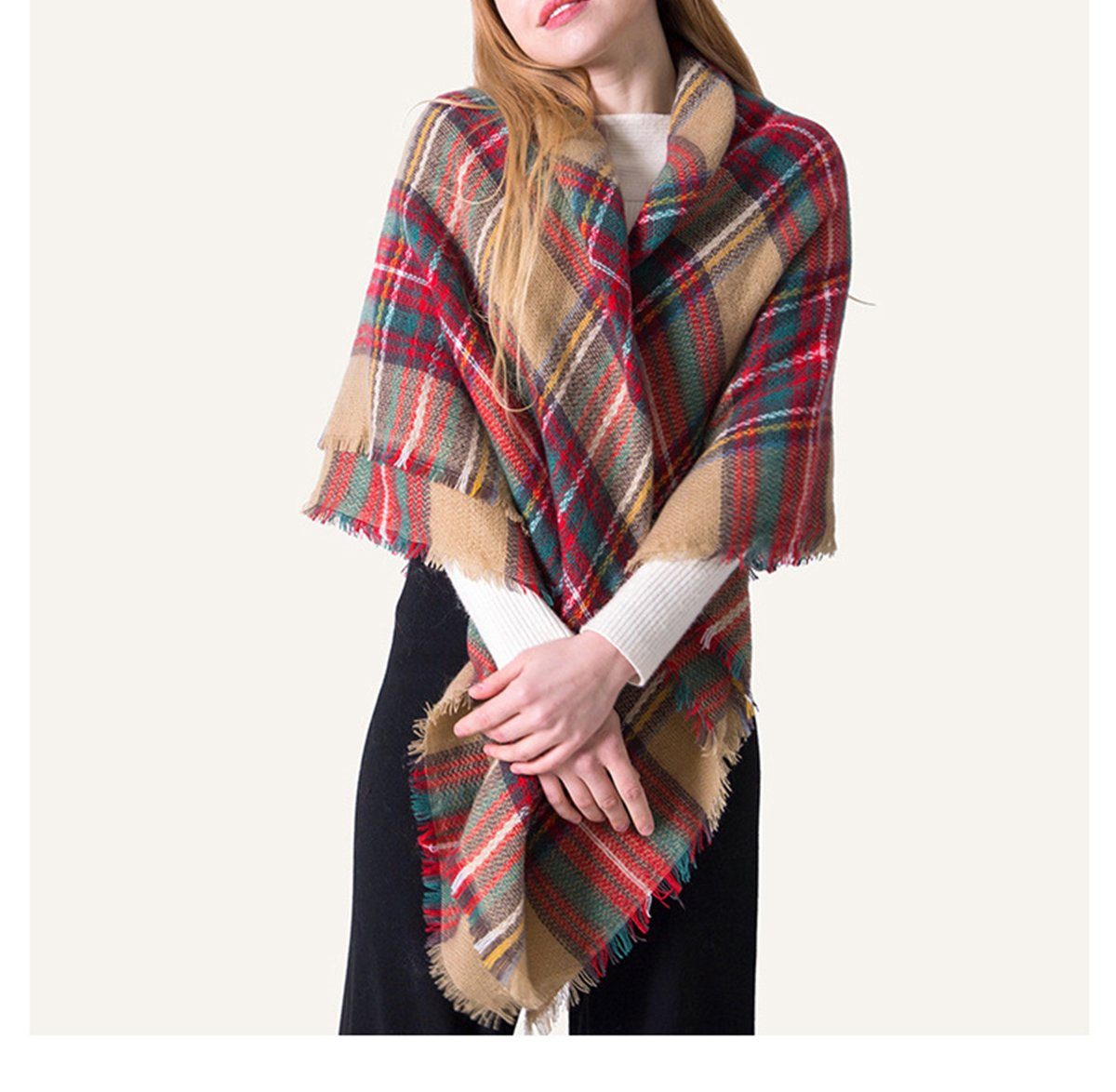 CTGtree Schal Retro Weiches Deckenschal Tartan Stola Wrap Schals Plaid Lange