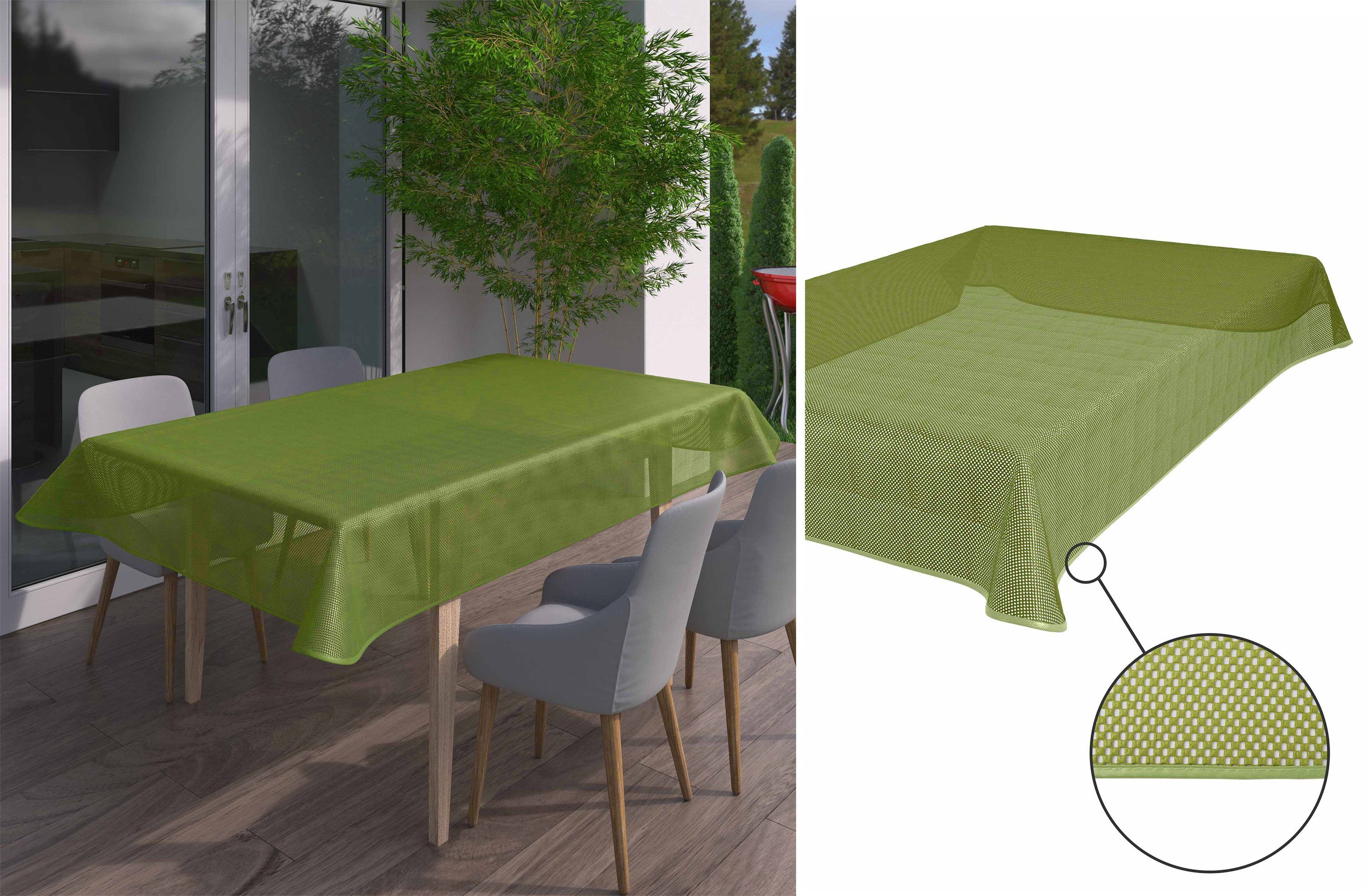 Beautex Tischdecke Kairo Weichschaummit Paspelband, Garten Balkon Terrasse (1-tlg), Waschbar bis 30°C, rutschhemmend,Sonnenschutz-Imprägnierung