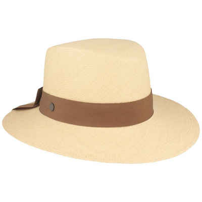 Breiter Strohhut feiner original Panama-Hut mit modischer Schleife hinten UV 50+
