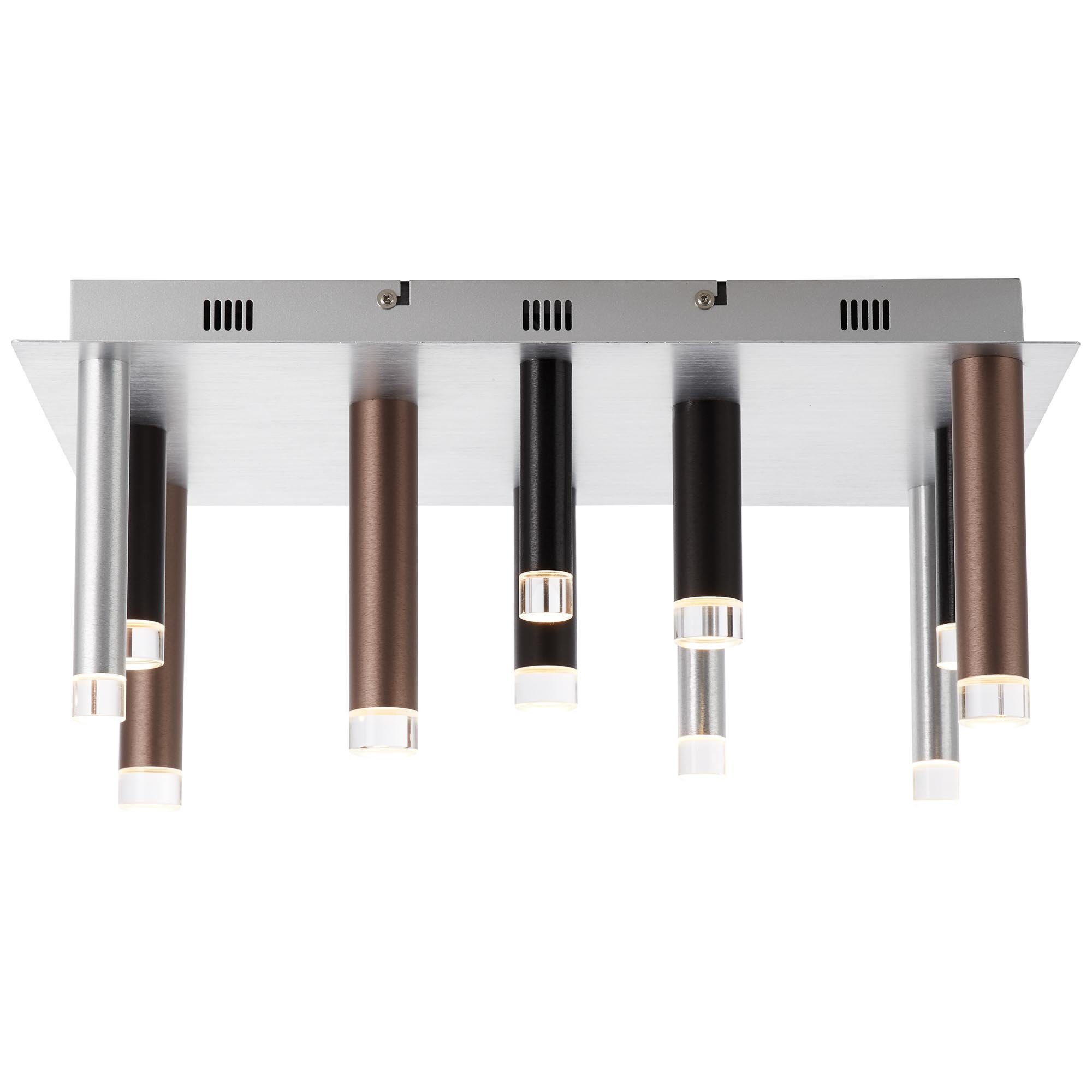 Brilliant Deckenleuchte Cembalo, LED fest integriert, Warmweiß, LED Deckenlampe eckig 12flg braun/Kaffee