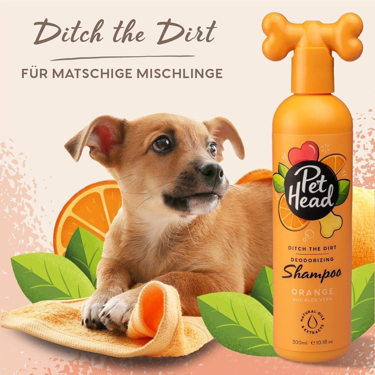 Pet Head Tiershampoo Shampoo "Ditch The Dirt" Orange 300 ml