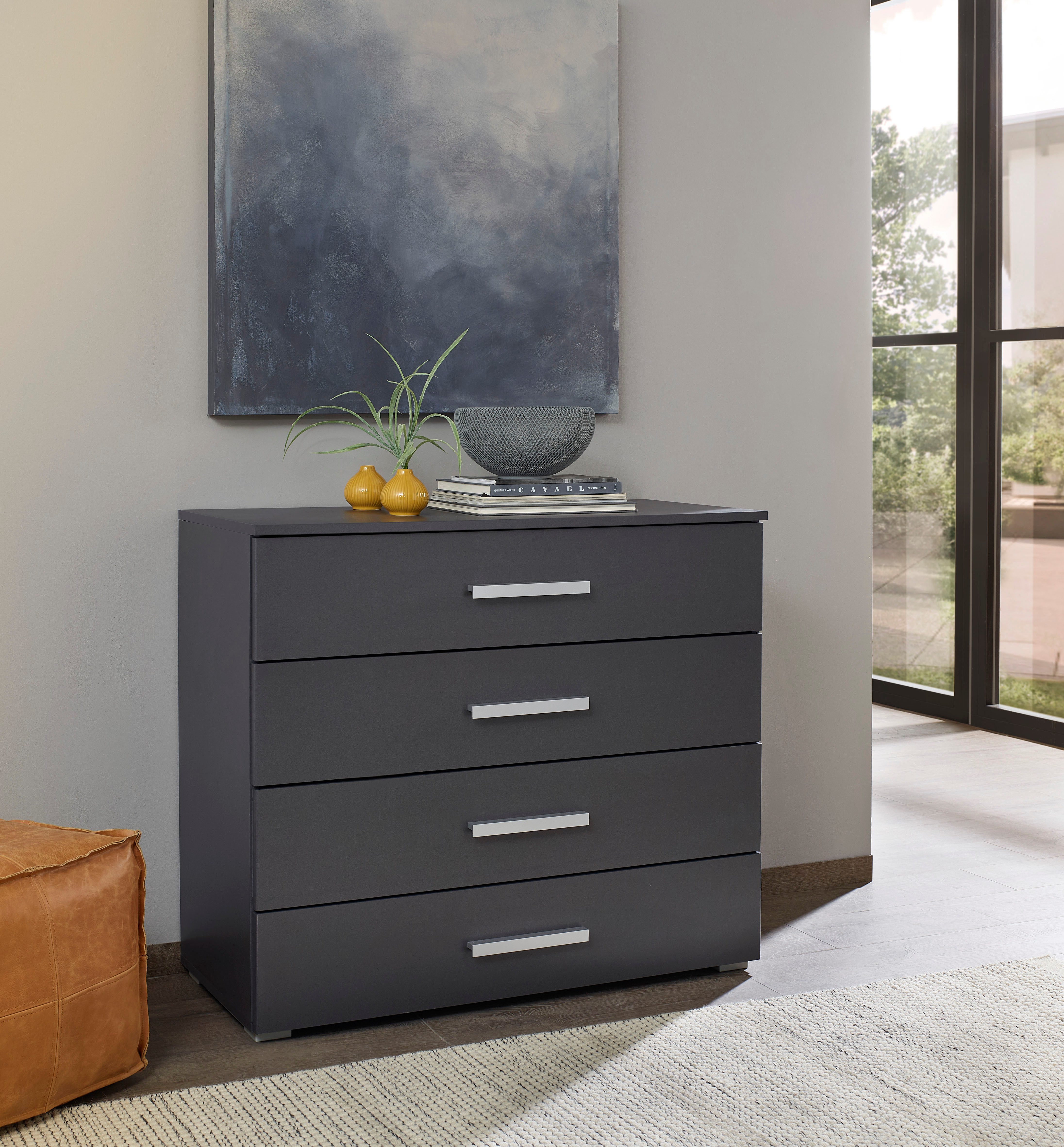 OTTO home Schubkastenkommode Kommode Sideboard Schubladenkommode Schlafzimmerkommode KOLUNA (Breite 80 cm mit moderner Dekorfront), vier große und geräumige Schubladen mit viel Stauraum MADE IN GERMANY