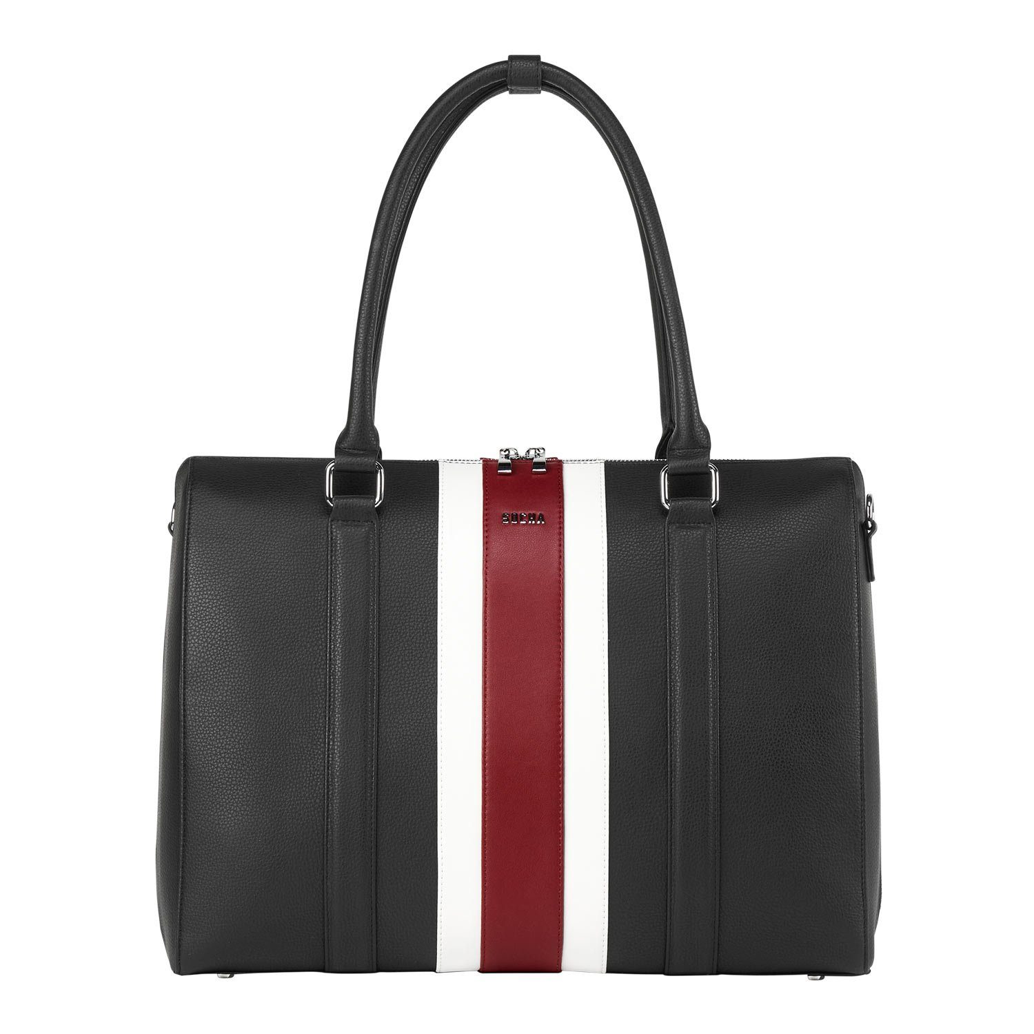 Businesstasche Tragegurt - Laptoptasche Damen Stripe BB - Laptopfach Red herausnehmbares Aktentasche mit leicht 15 Zoll, SOCHA - für extra