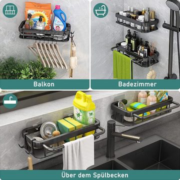 NUODWELL Küchenorganizer-Set Spülbecken Organizer Edelstahl mit Handtuchhalter und Stäbchenhaltern