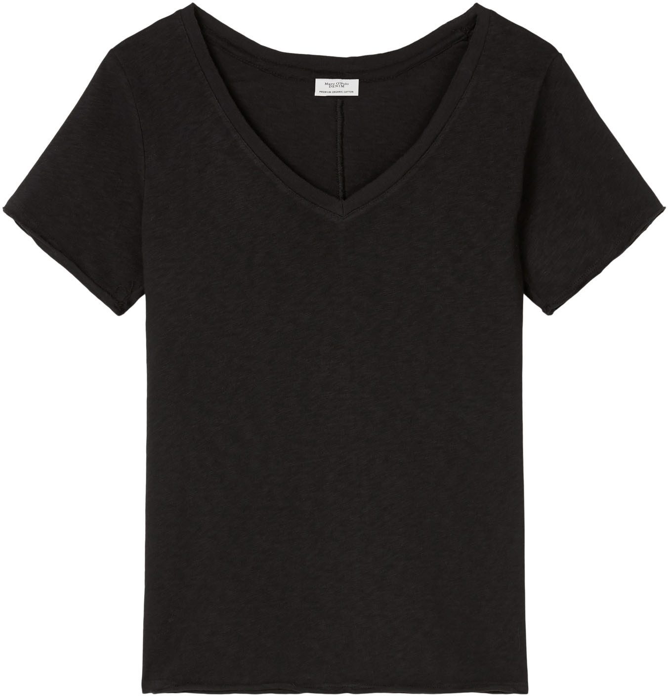 Marc O'Polo DENIM T-Shirt mit abgerundetem V-Neck günstig online kaufen