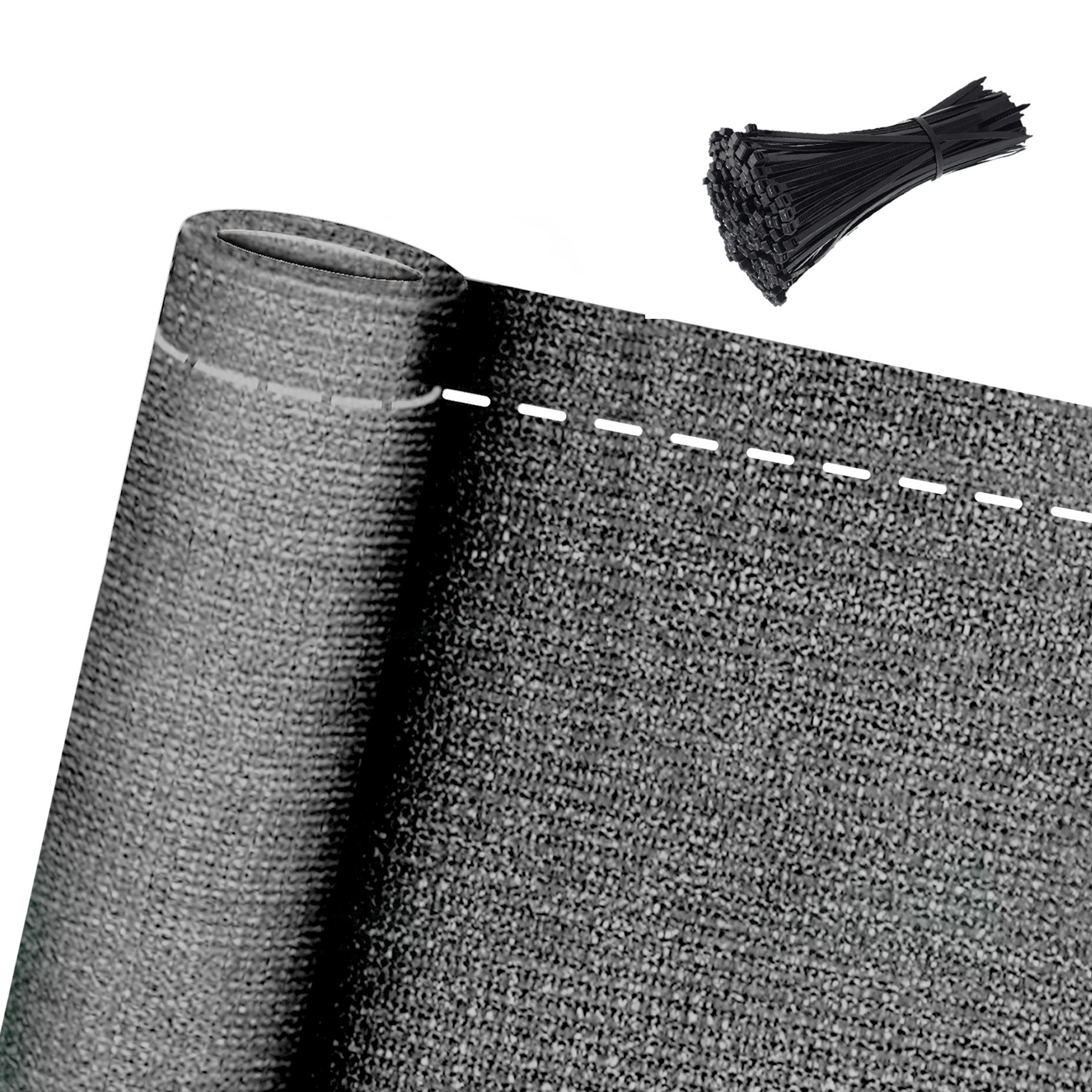 FIVMEN Balkonsichtschutz Blende Zaunblende Schattiernetz Tennisblende Sichtschutz Zaun, Grau Windschutz Sonnenschutz mit Kabelbinder für Balkon, 150 g/m² HDPE