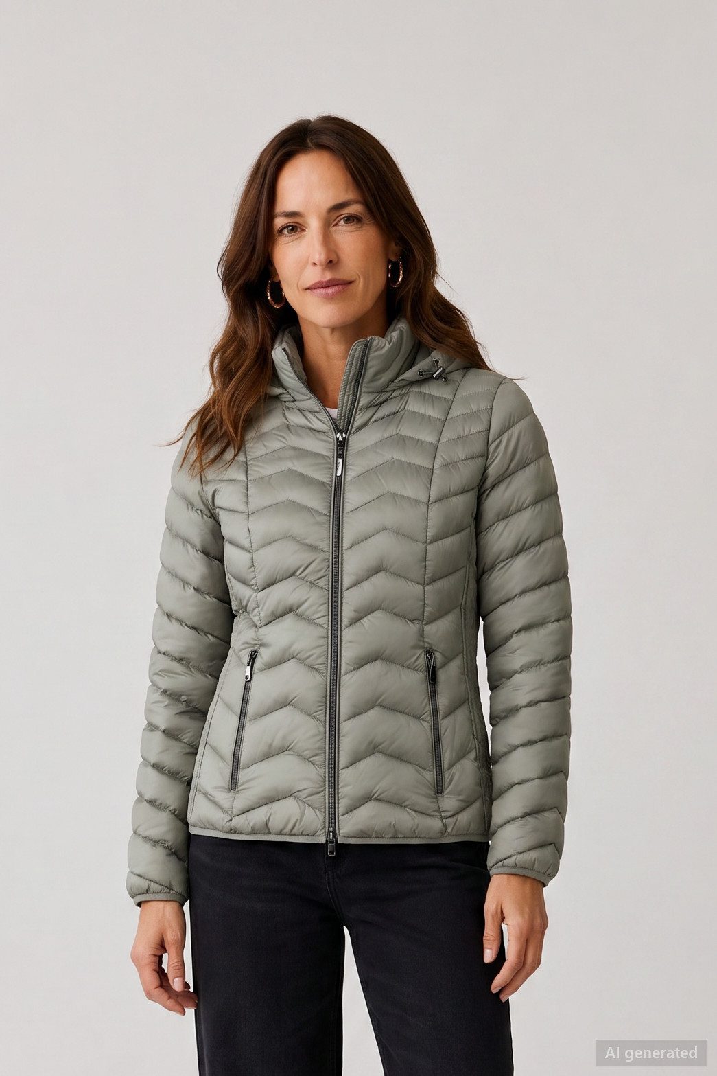 Barbara Lebek Steppjacke Übergangsjacke, Herbstjacke oder Damenjacke mit abnehmbarer Kapuze
