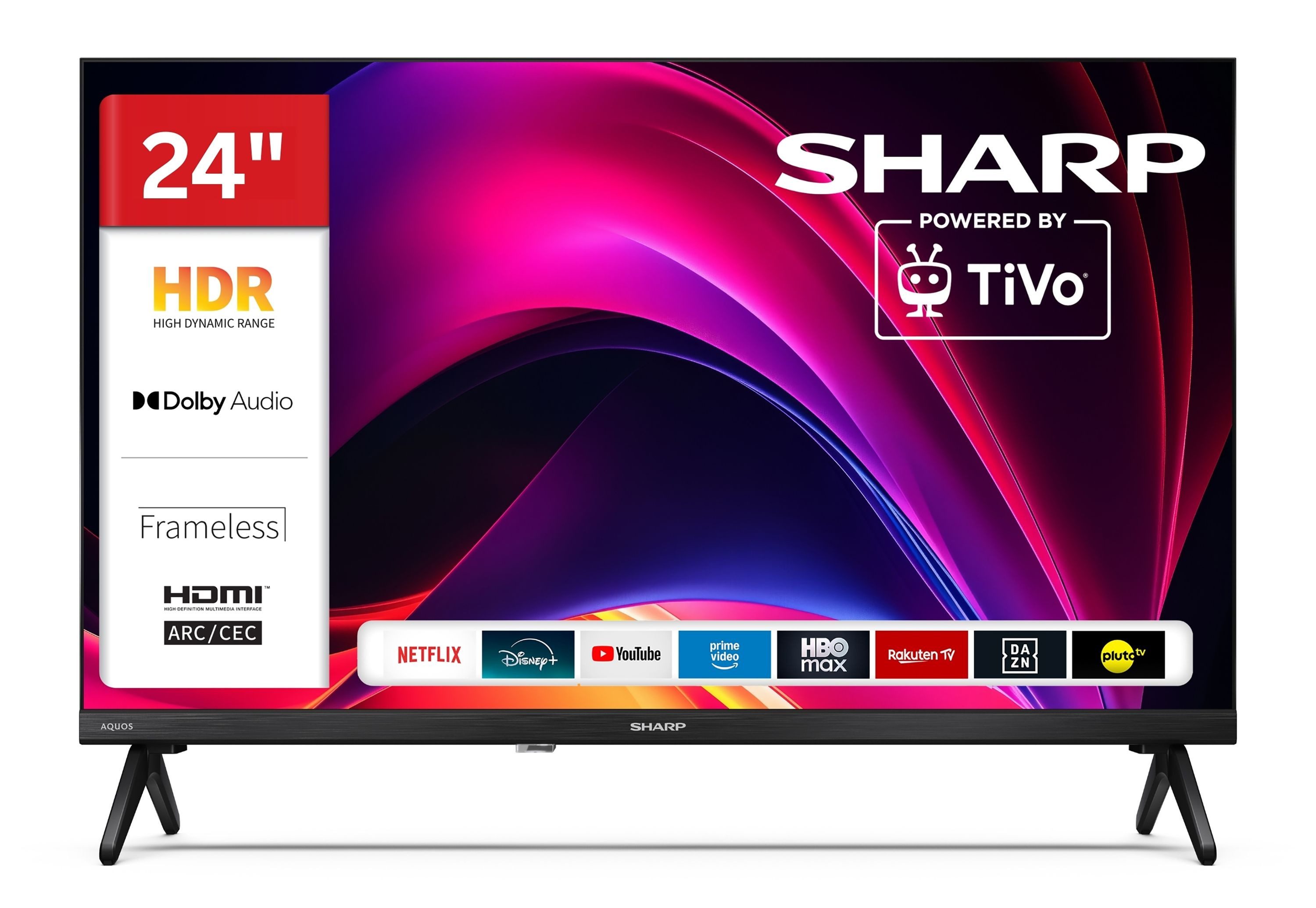 Sharp 24HE2745E LCD-LED Fernseher (60 cm/24 Zoll, HD-ready, Smart TV powered by TiVo, Smart TV powered by TiVo, HDR, Triple-Tuner)
