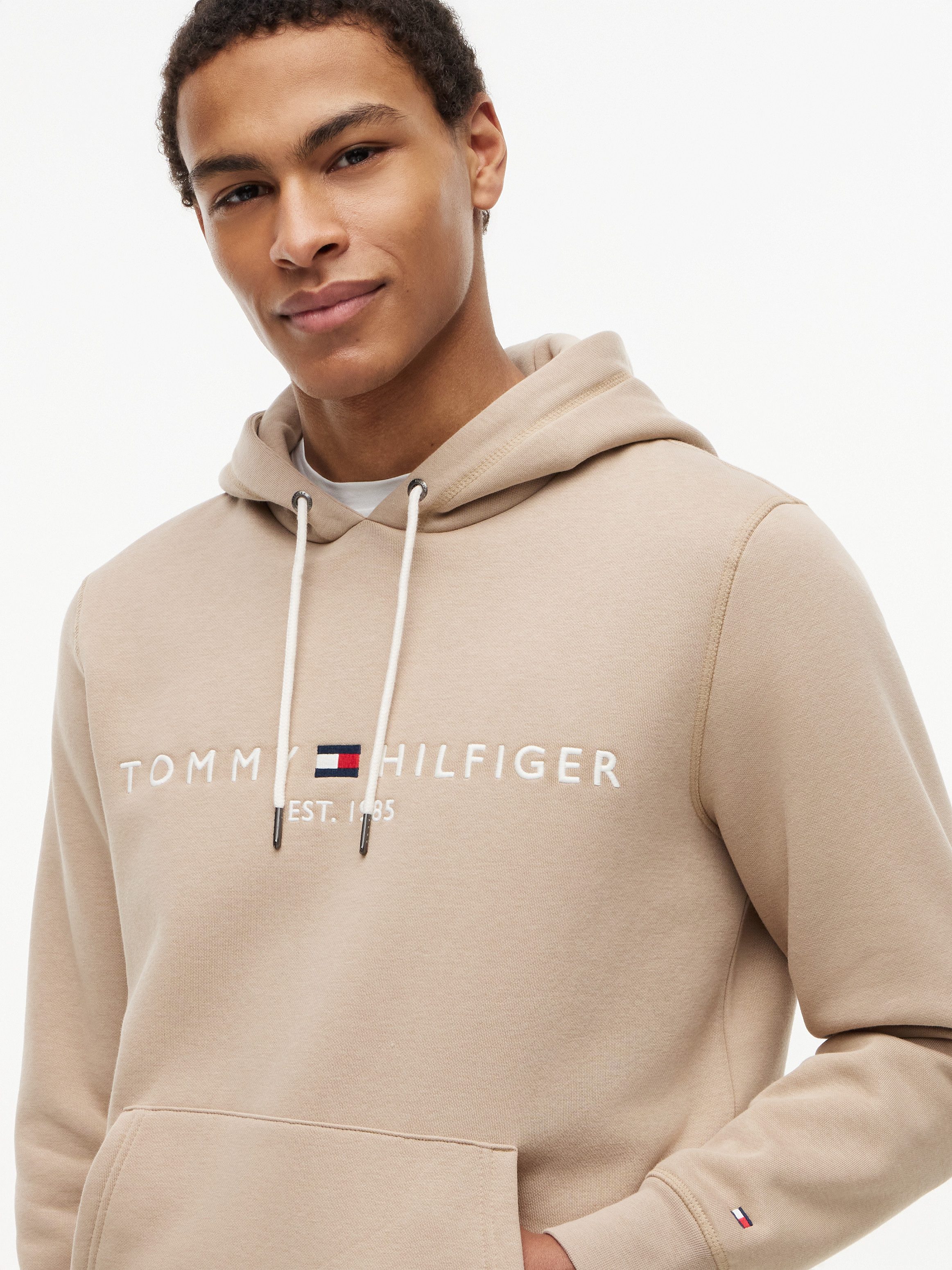 Tommy Hilfiger Kapuzensweatshirt TOMMY LOGO unifarben, casual, regular fit, Baumwollmix, Kapuze