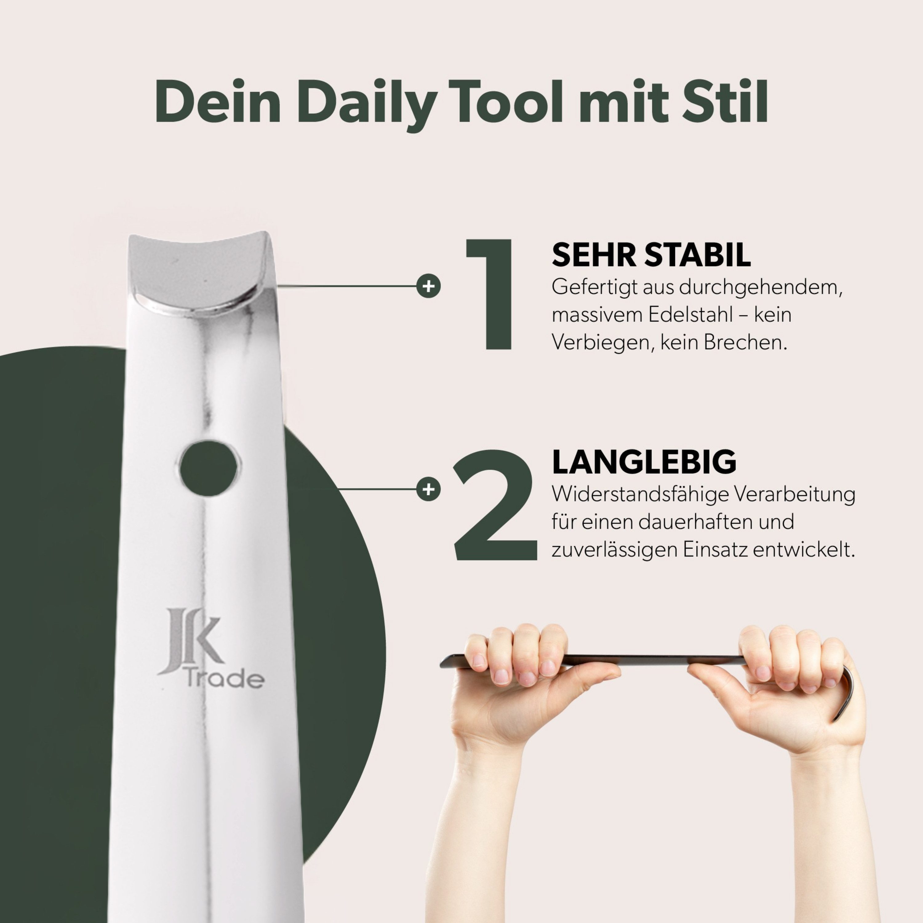 JK Trade Schuhlöffel 29cm Edelstahl poliert (1-tlg., klein & stabil), für jede Sporttasche – Silber, Aufhängbar & hochwertig verarbeitet