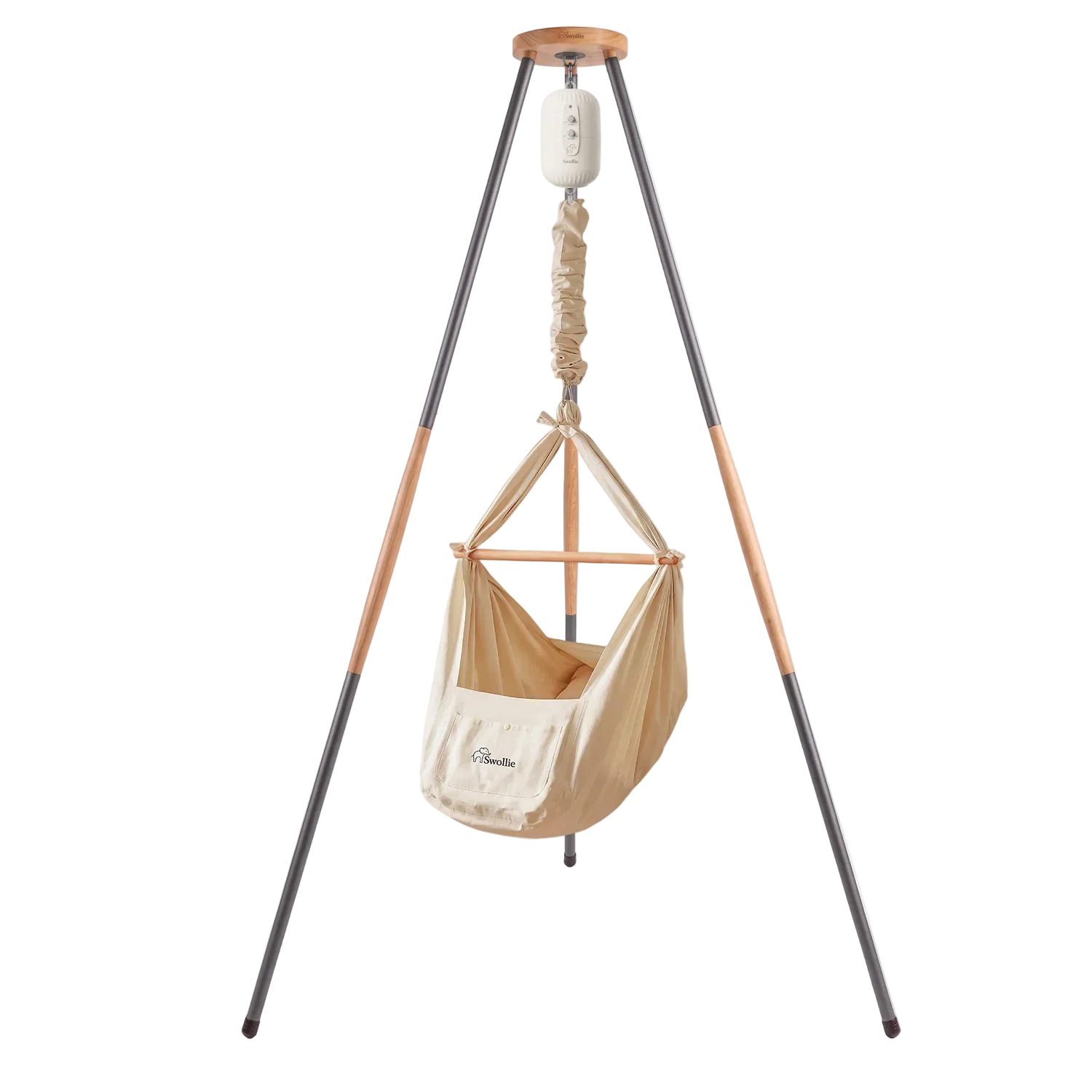 swollie Babywippe Baby-Federwiege mit Tipi und Motor, ab Geburt bis 15 Kg, Ab Geburt, Bio-Baumwolle