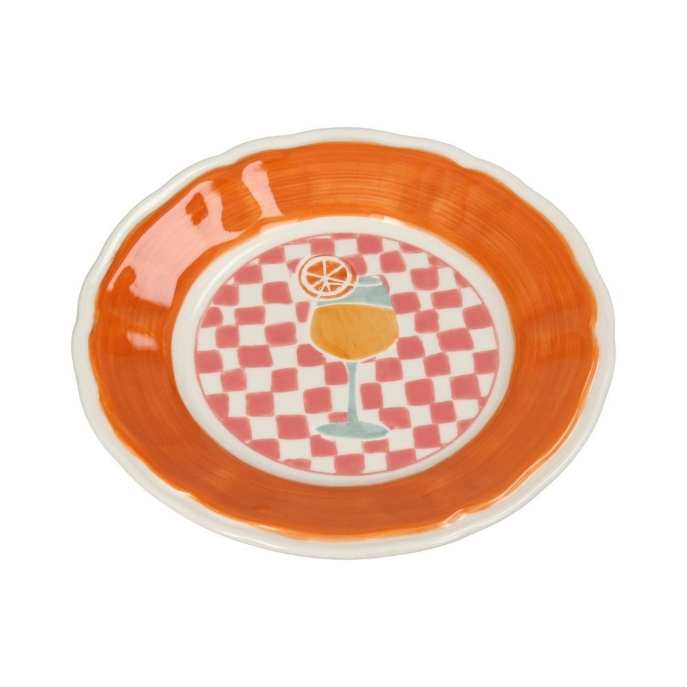 Kersten BV Speiseteller Teller Steingut - Cocktail, Orange, (1 St), 21 x 21 cm