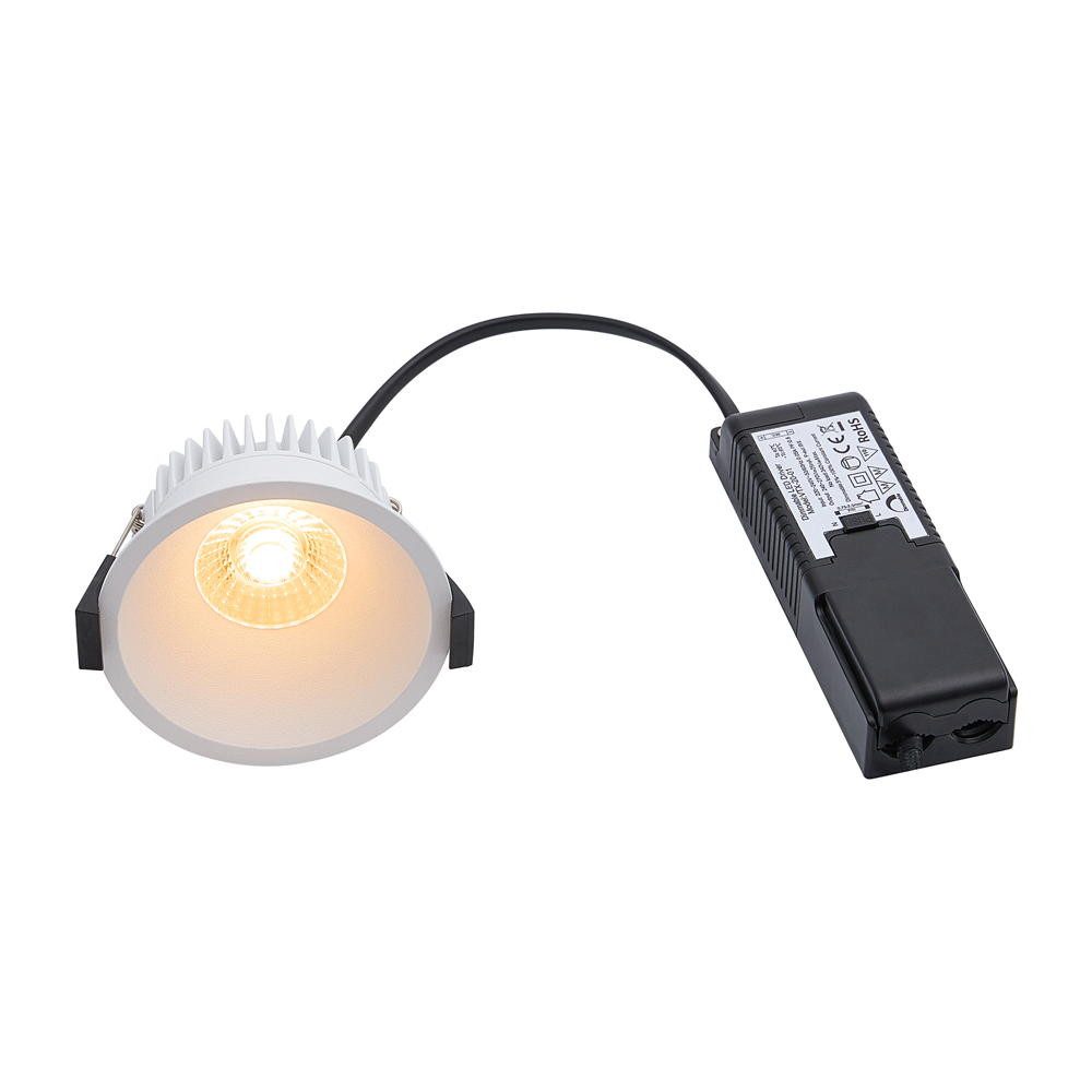 click-licht LED Einbauleuchte LED Einbaustrahler Albric in Weiß 8W 565lm IP44, keine Angabe, Leuchtmittel enthalten: Ja, fest verbaut, LED, warmweiss, Einbaustrahler, Einbauleuchte