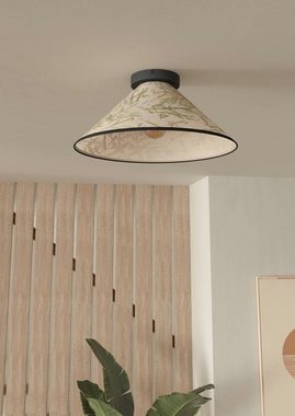 EGLO Deckenleuchte OXPARK, ohne Leuchtmittel, Deckenleuchte, Japandi Design, Wohnzimmerlampe, Textil, Bambusblätter