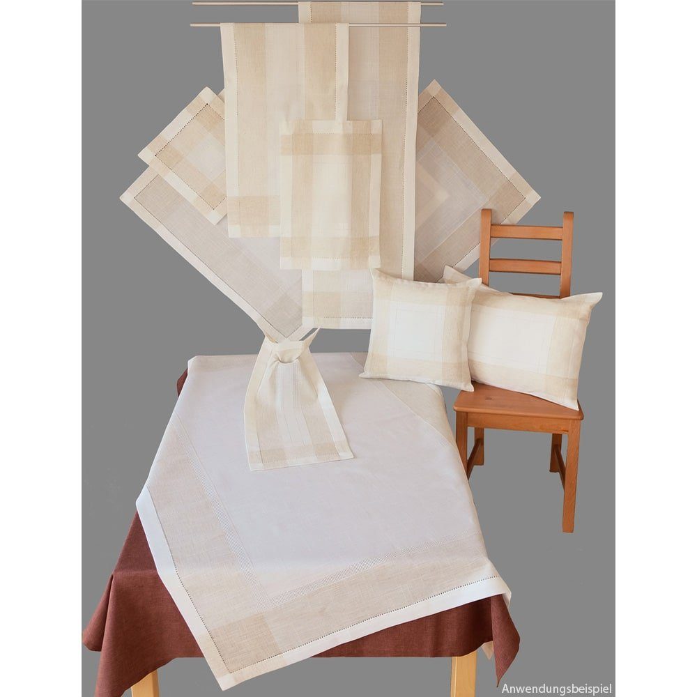 matches21 HOME & HOBBY Tischdecke Tischdeckchen ALMA Leinenoptik mit Hohlsa günstig online kaufen