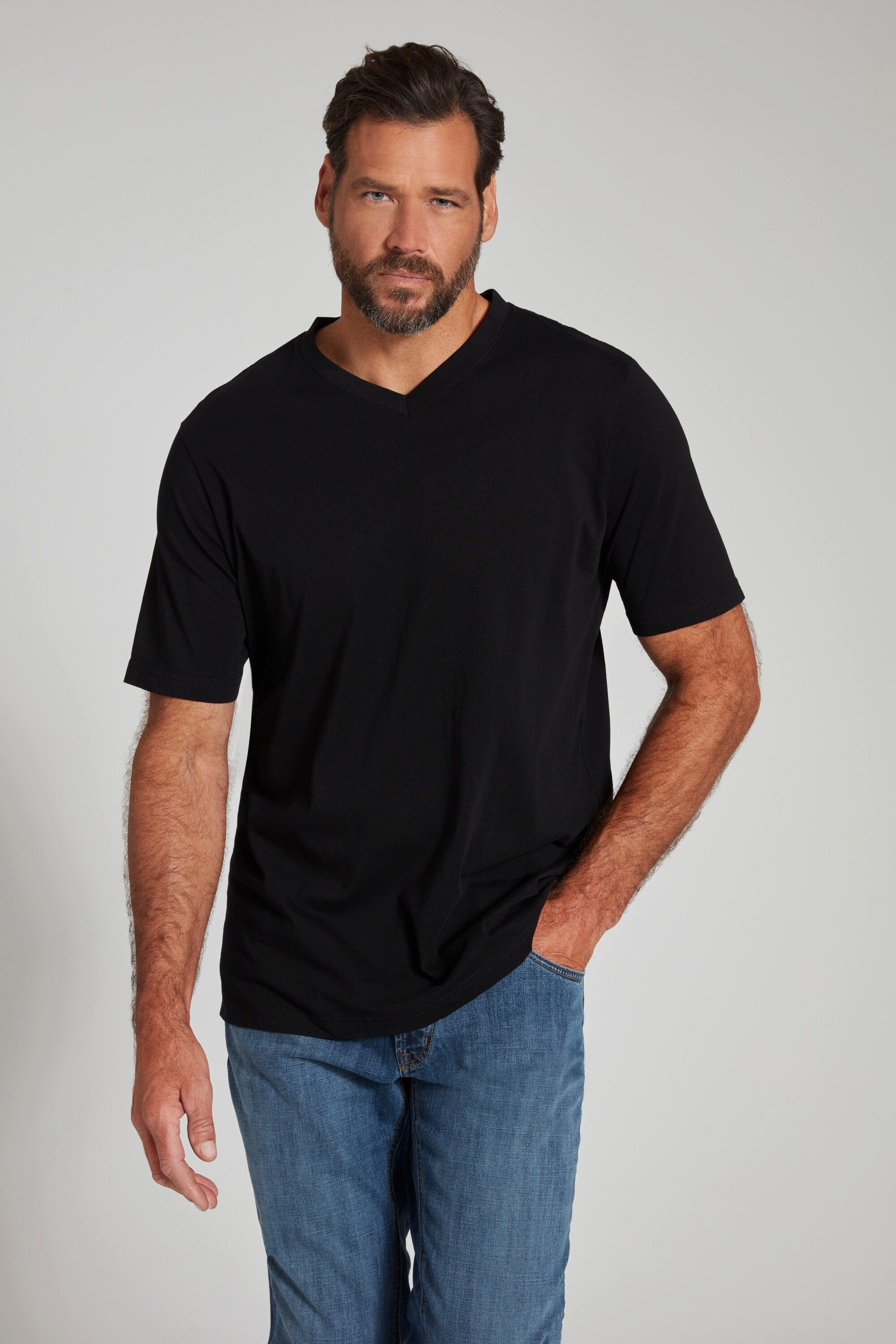 JP1880 T-Shirt T-Shirt Basic V-Ausschnitt bis günstig online kaufen