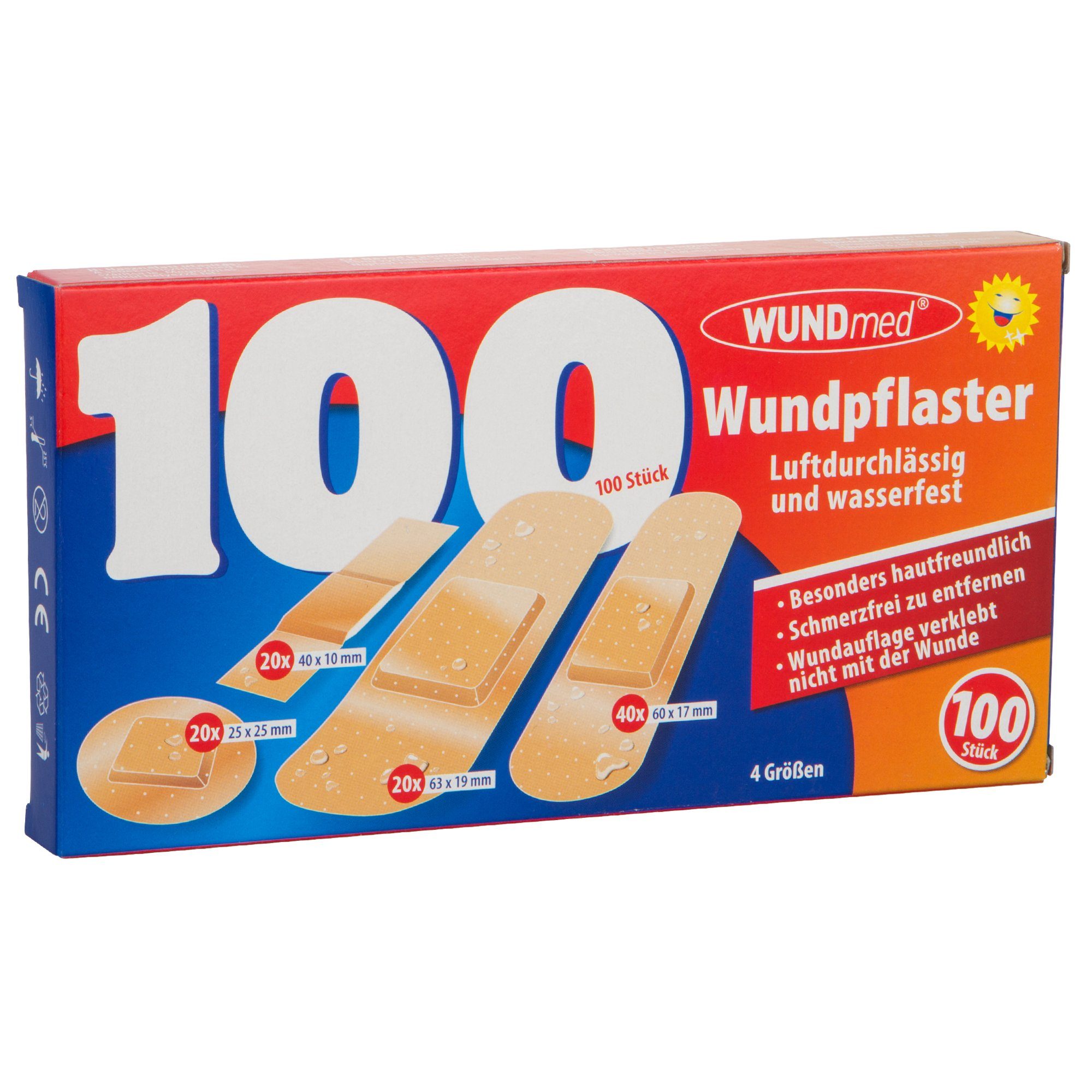 Wundmed Wundpflaster WUNDmed® Wundpflaster 100 Stück sortiert in 4 Größen