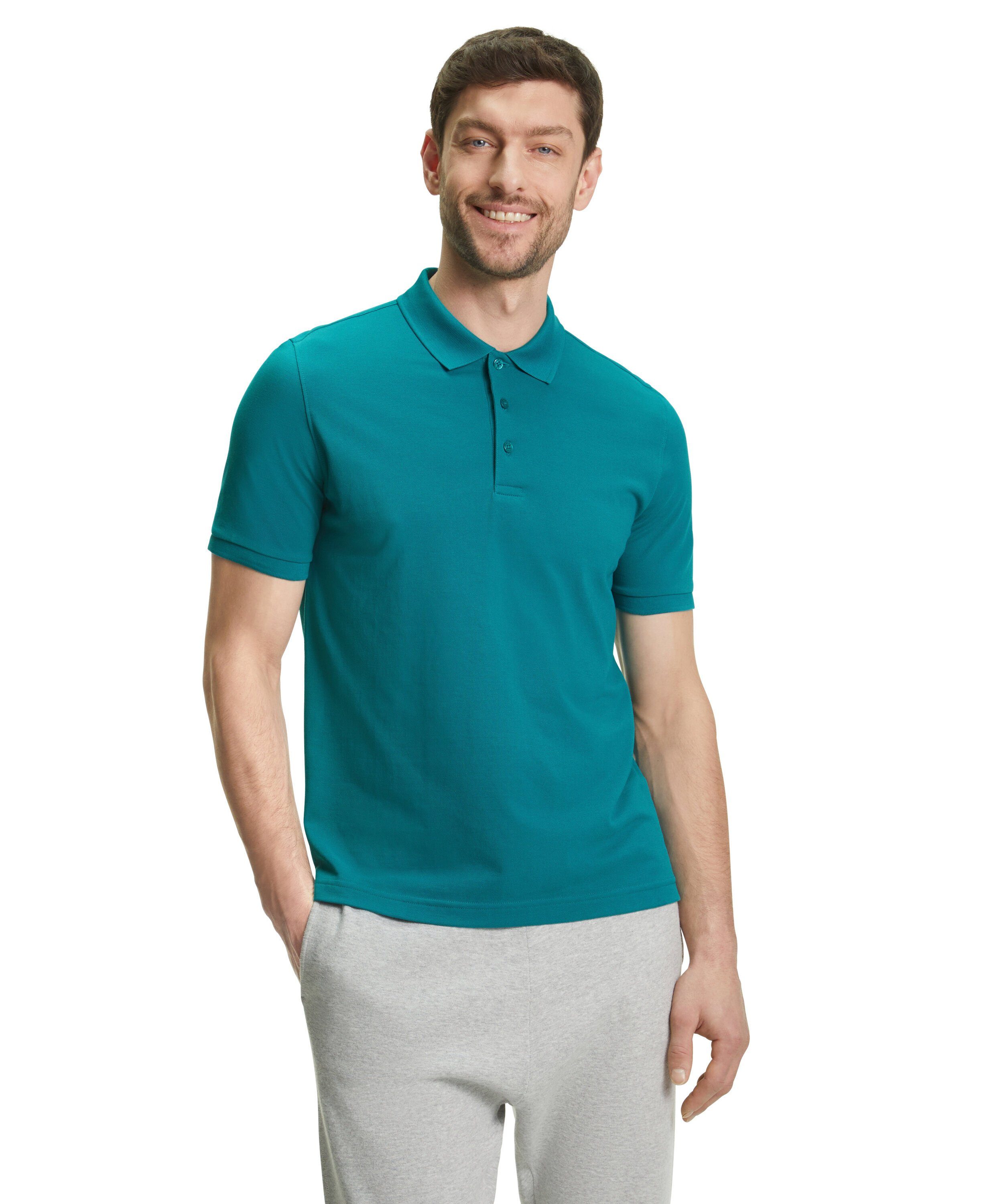 aus (7303) FALKE hochwertiger petrol Poloshirt Pima-Baumwolle