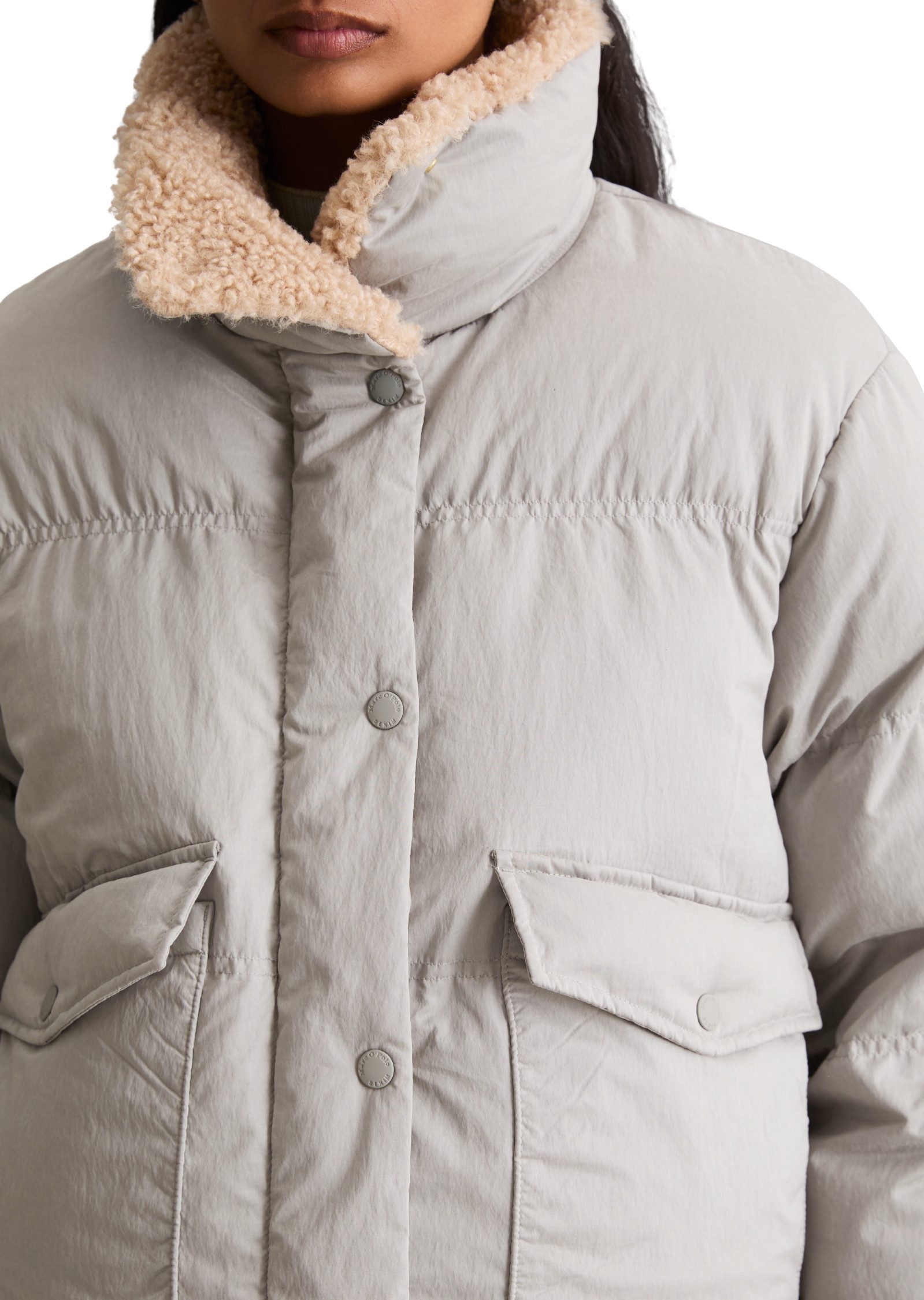 Marc O'Polo DENIM Outdoorjacke regular mit weichem Teddyplüschkragen – Bild 3 von 5