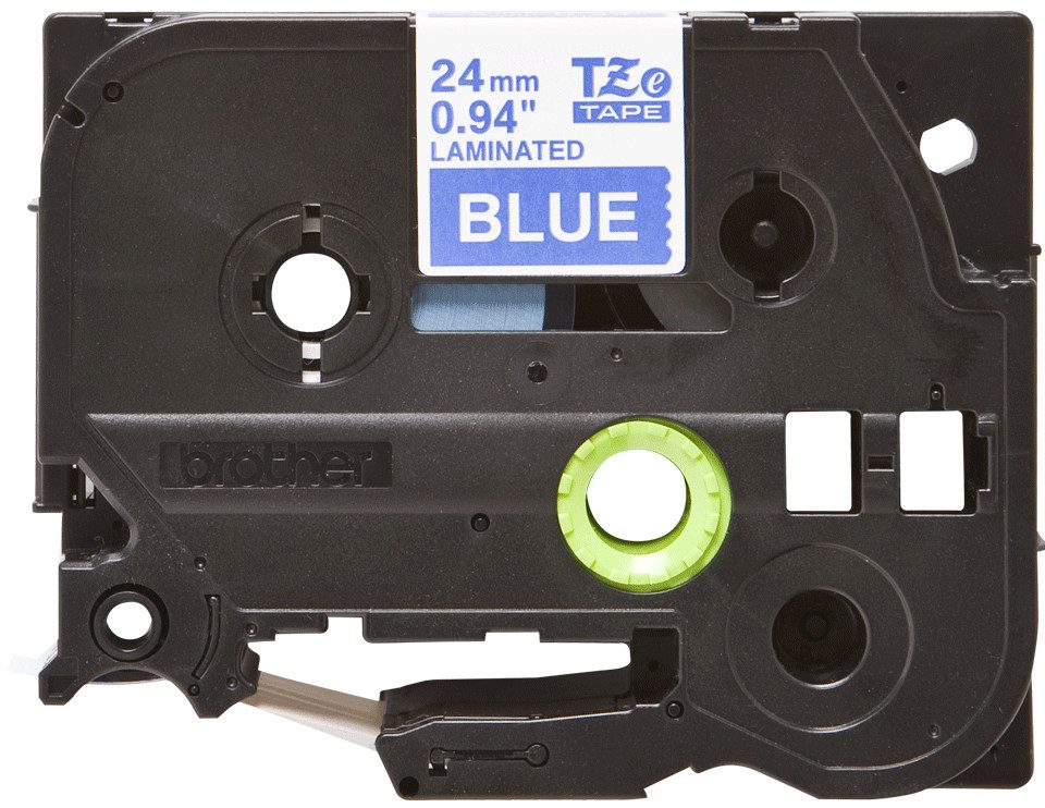 Brother Schriftband TZe-555 (lam) Weiß auf Blau 24mm x 8m Tintenpatrone
