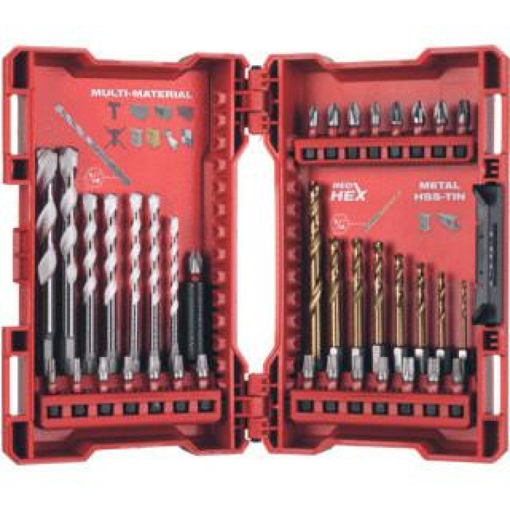 Milwaukee Bohrer- und Bit-Set MILWAUKEE Bohrer- und Bit-Set 39-teilig Schlagbohrer