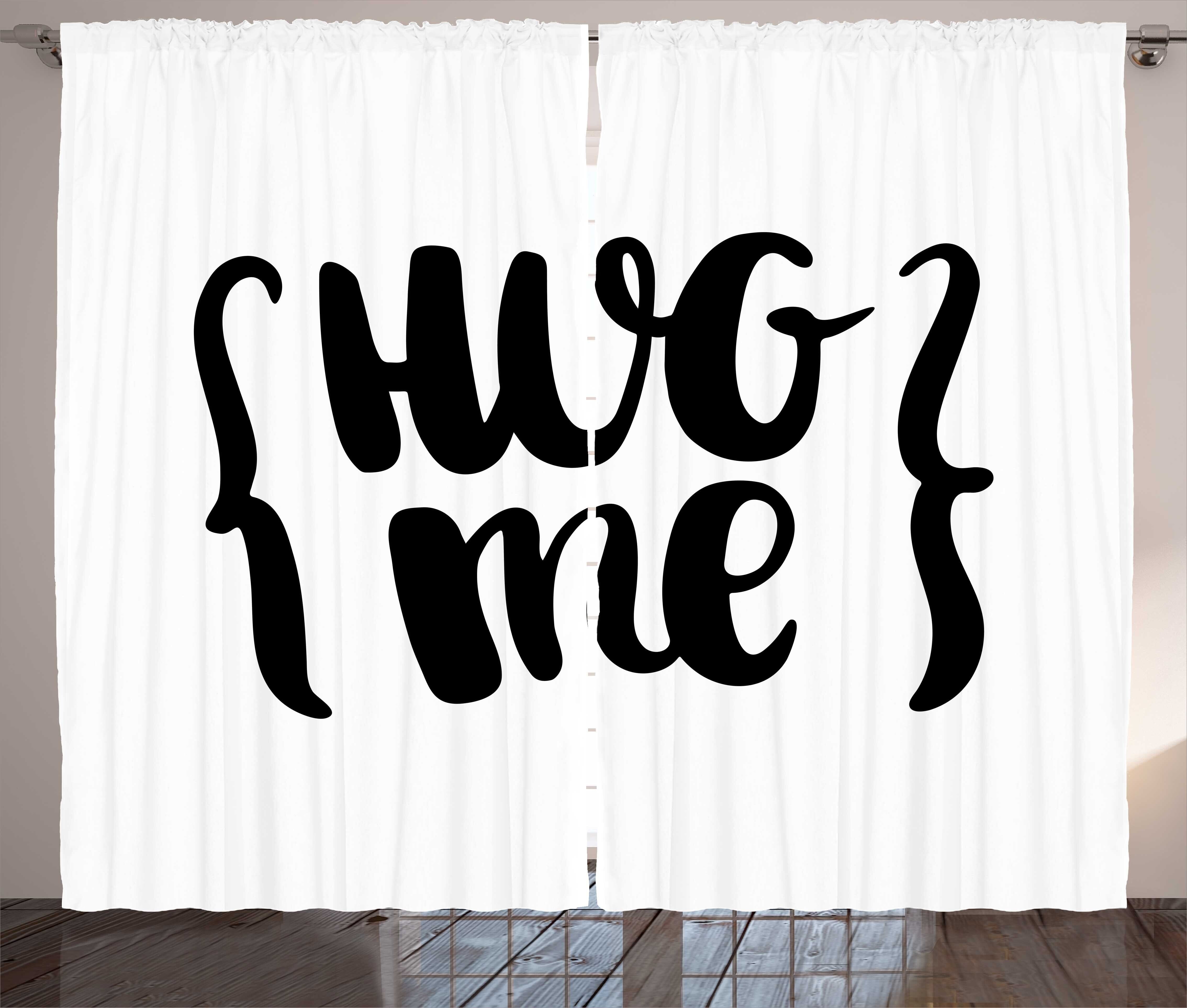 Gardine Schlafzimmer Kräuselband Vorhang mit Schlaufen und Haken, Abakuhaus, Umarmung Pinsel Kalligraphie von Hug Me