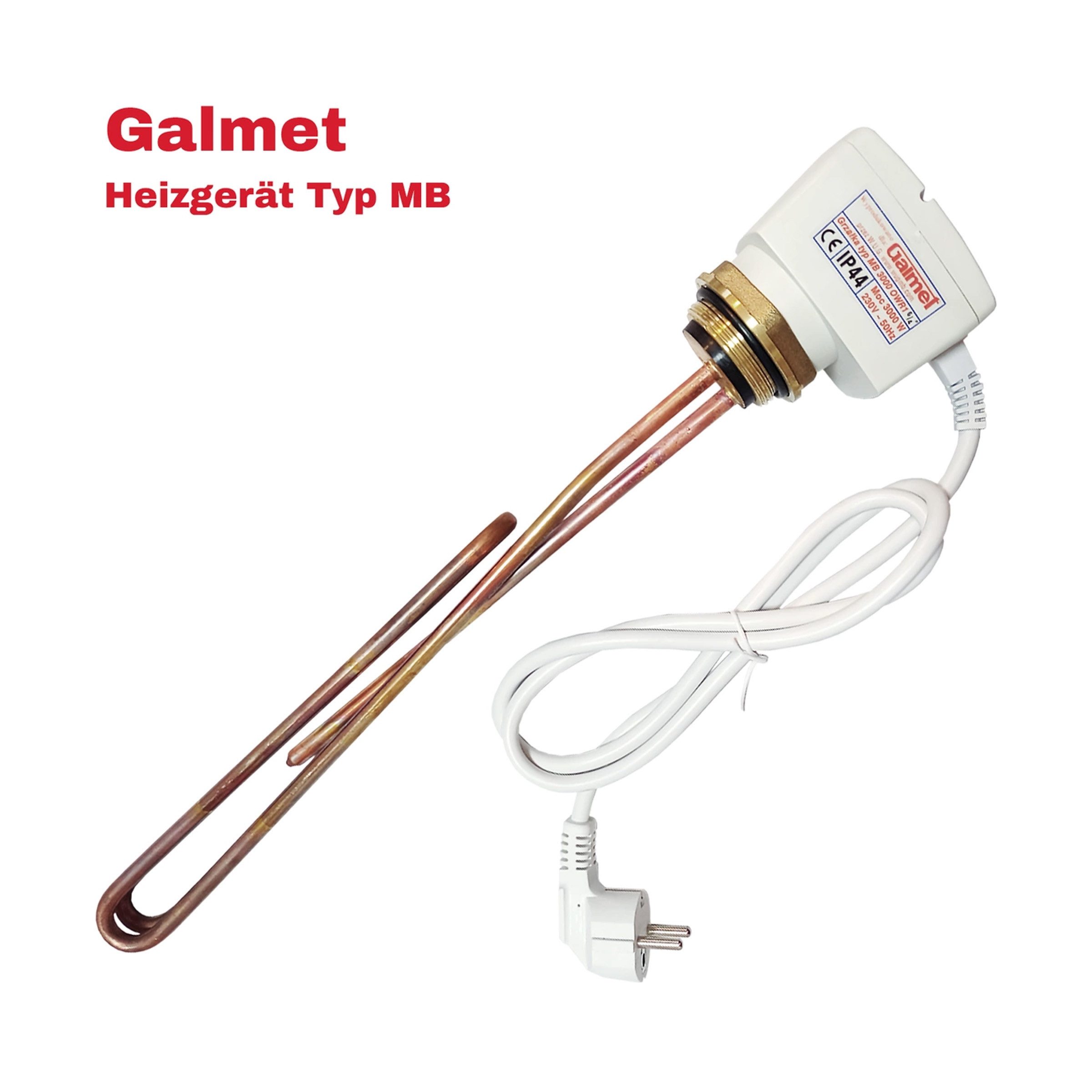 Bandloo Heizstab Heizstab 3kW 230V 6/4 Zoll mit Thermostat, Elektro-Heizset für Boiler