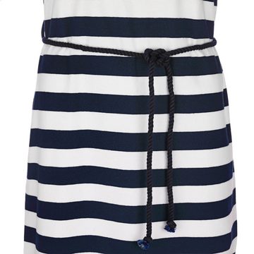 modAS Shirtkleid Damen Kurzarm-Kleid mit Blockstreifen - Streifenkleid mit Kordelband