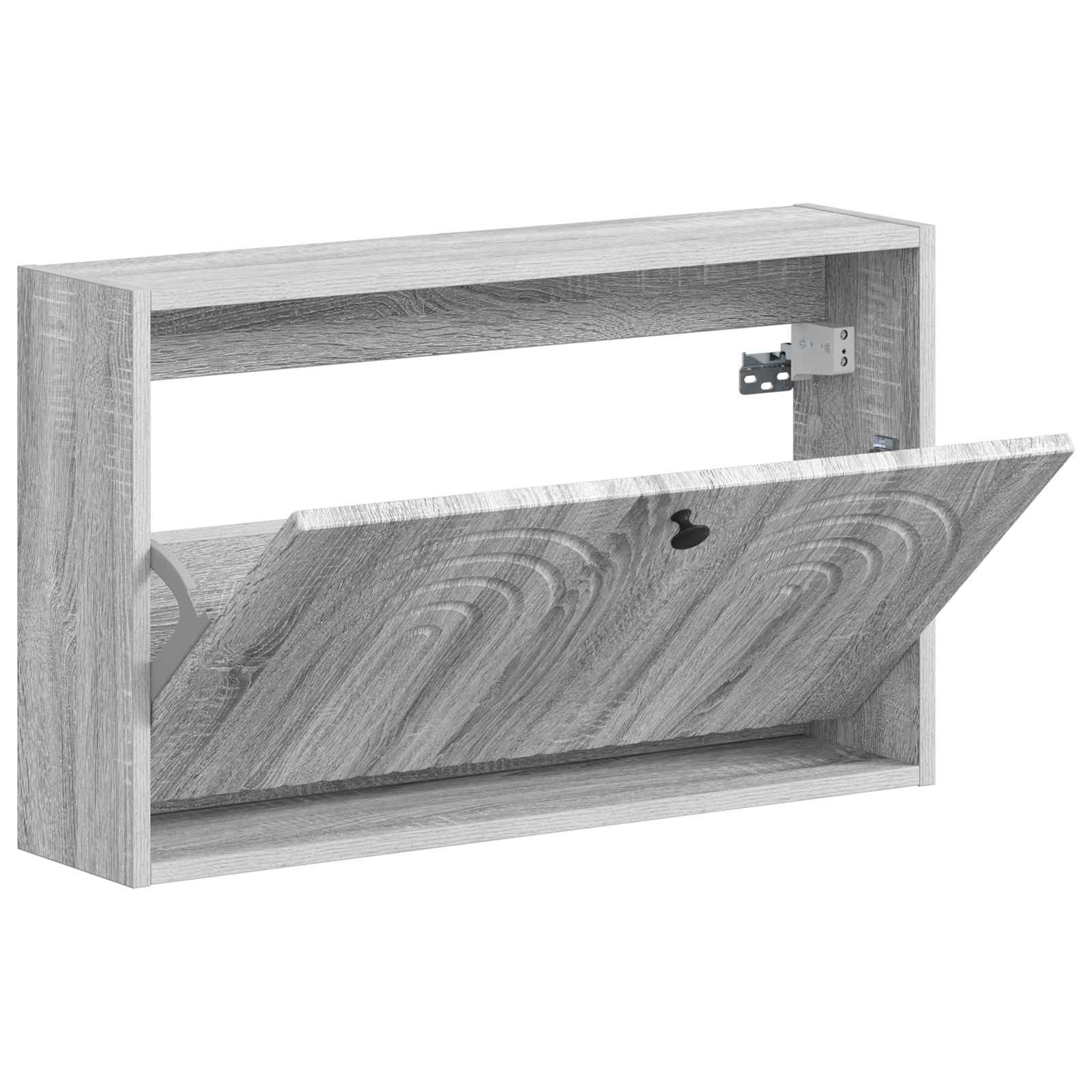 vidaXL Schuhregal Wandmontierter Schuhschrank ALKMAAR 71 x 17 x 43 cm Sonoma-Grau