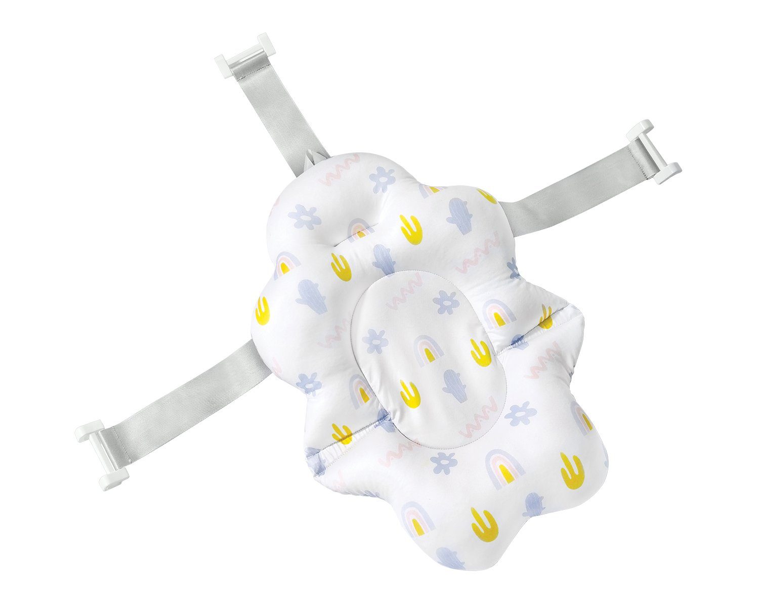 Kikkaboo Babybadewanne Baby Badekissen Nubo Badehilfe, Wannenauflage Badehilfe Kunststoff-Clips ab Geburt gelb