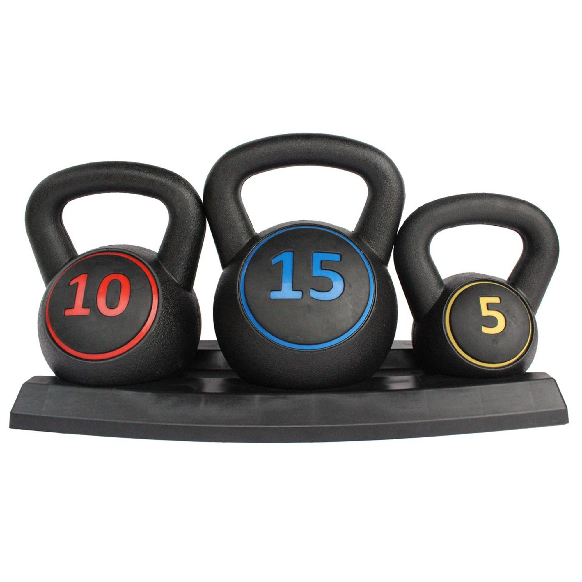 Rolipo Kettlebell Kettlebell Set 5/10/15lb rutschfestem Griff bodenschonend platzsparend, für Krafttraining, Fitness & Rehabilitation, Arm-, Brust-&Rücktraining