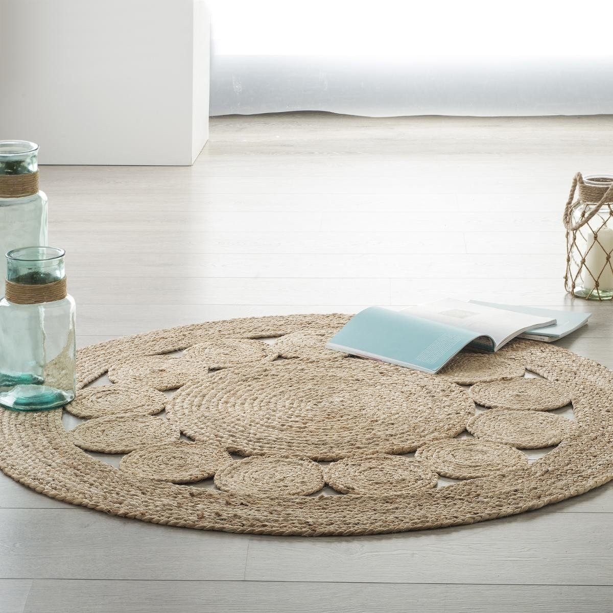 Atmosphera Créateur d'intérieur Teppich Deko-Teppich aus Jute, Ø 120 cm, rund - Atmosphera, rund