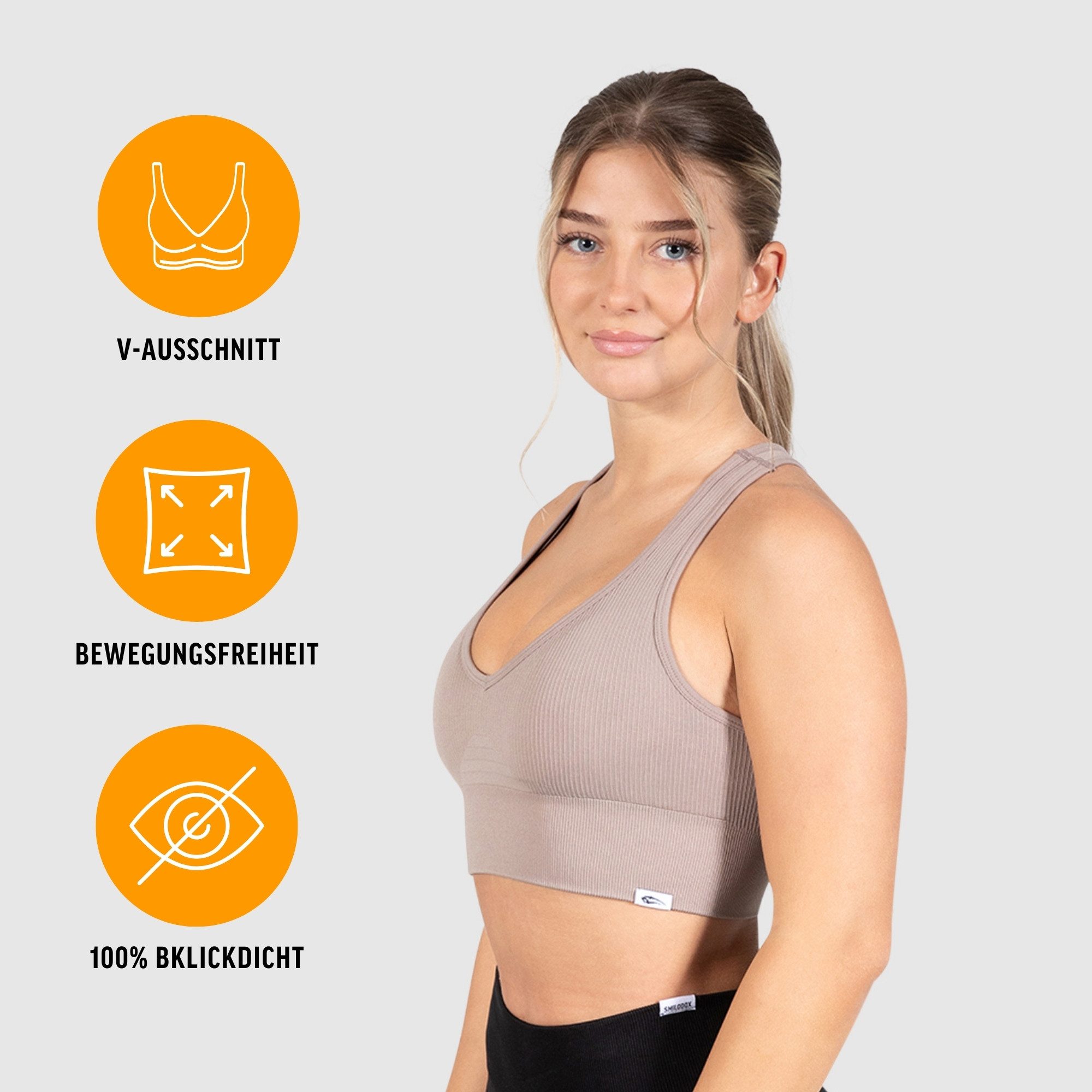 Smilodox Sport-BH Amaze Pro, Seamless Sport Bra Gerippter Stoff Fitness Yog günstig online kaufen