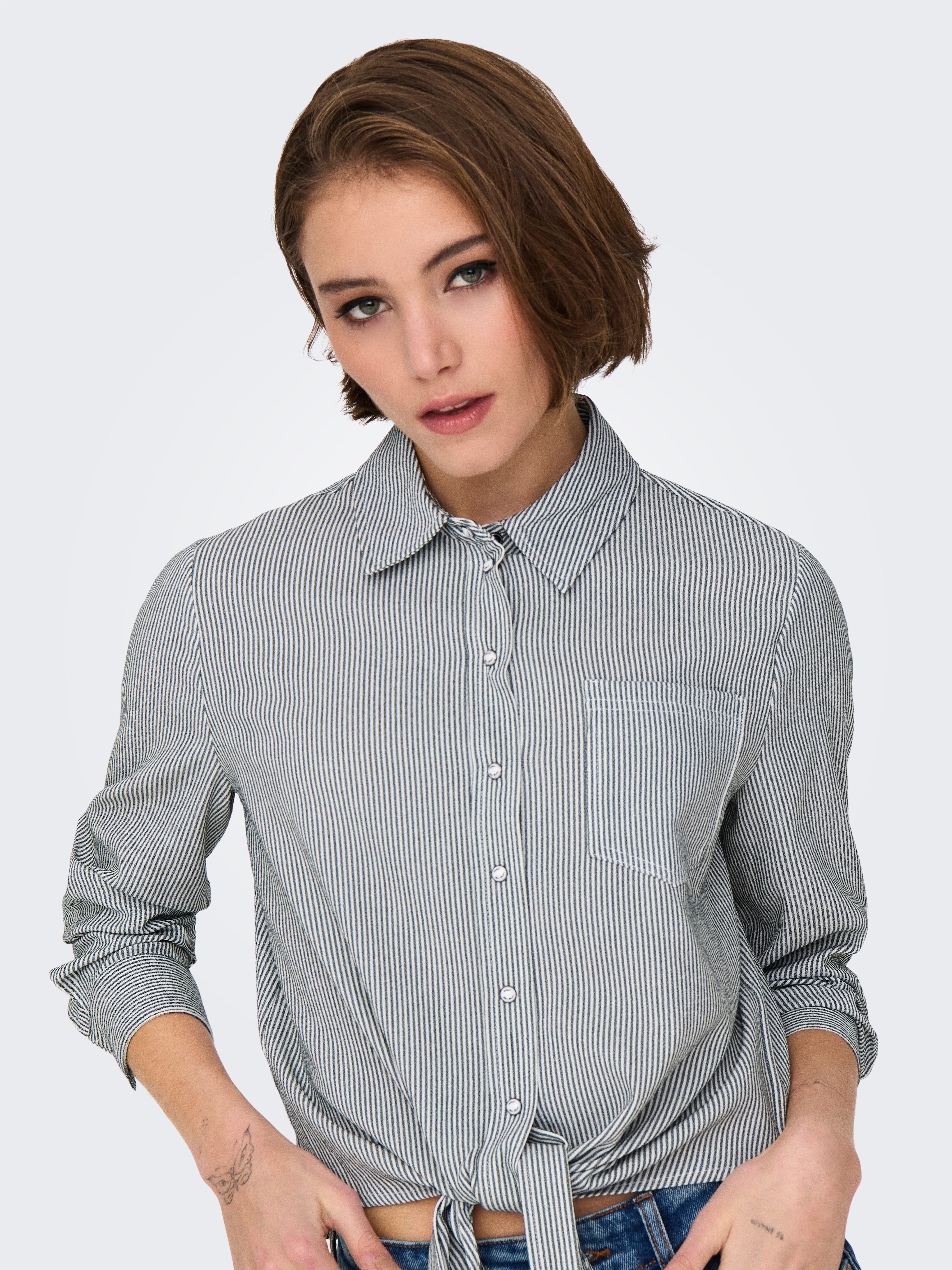 ONLY Hemdbluse ONLLECEY LS KNOT SHIRT günstig online kaufen