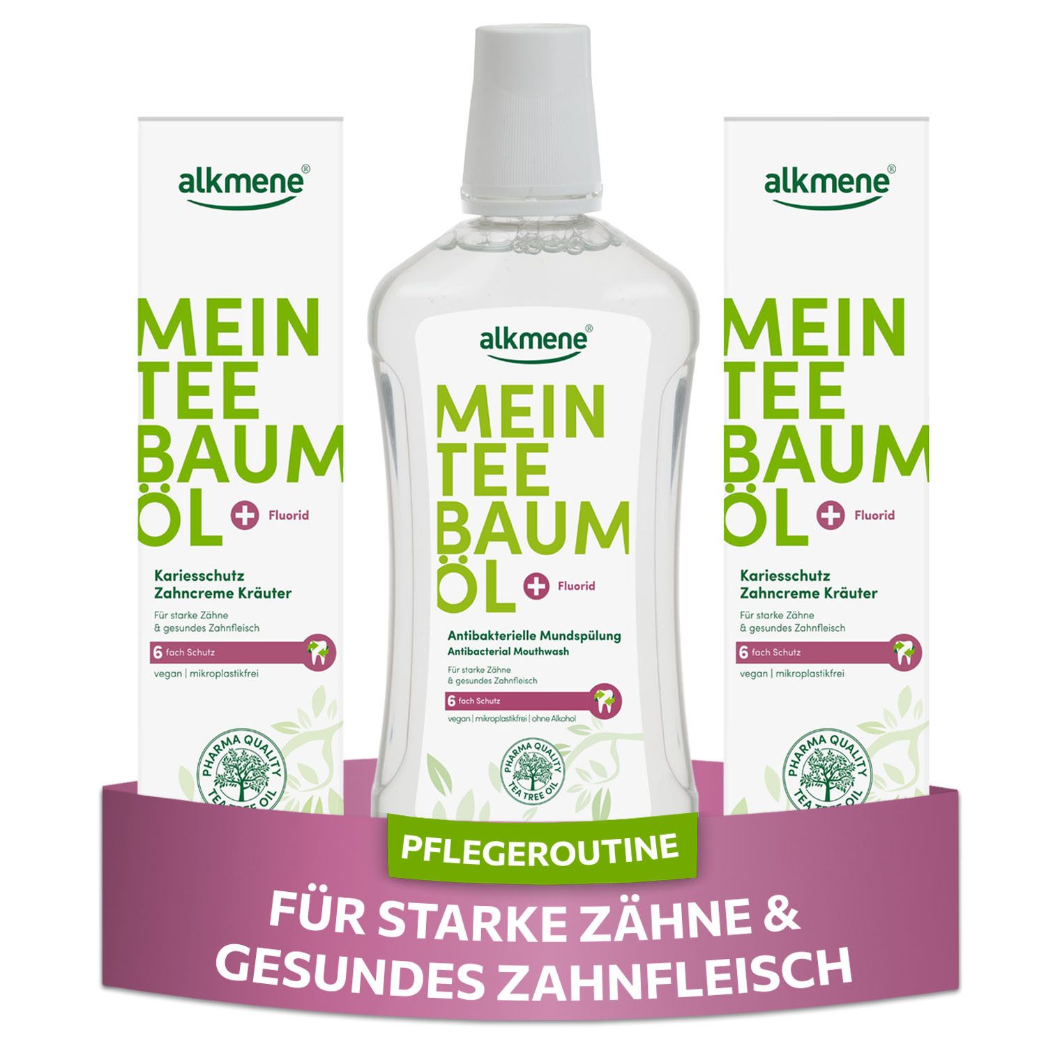 Zahnpasta Mundpflegeset mit 6fach Schutz -Kariesschutz Zahncreme & Mundspülung
