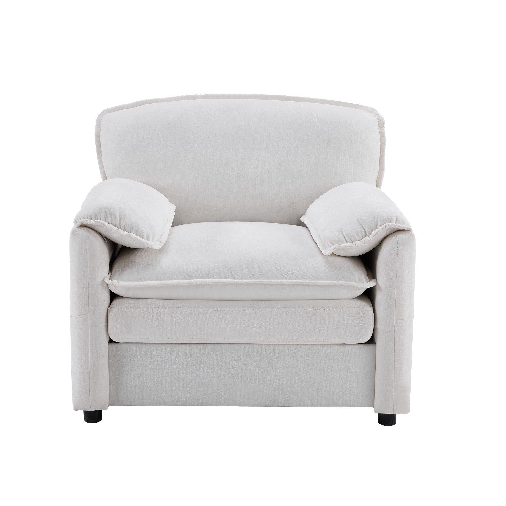 REDOM Sofa Multifunktionales Retro-Einzelsofa in Dunkelgrün, mit Chenille-Samt: Stilvoll und bequem 1 Teile