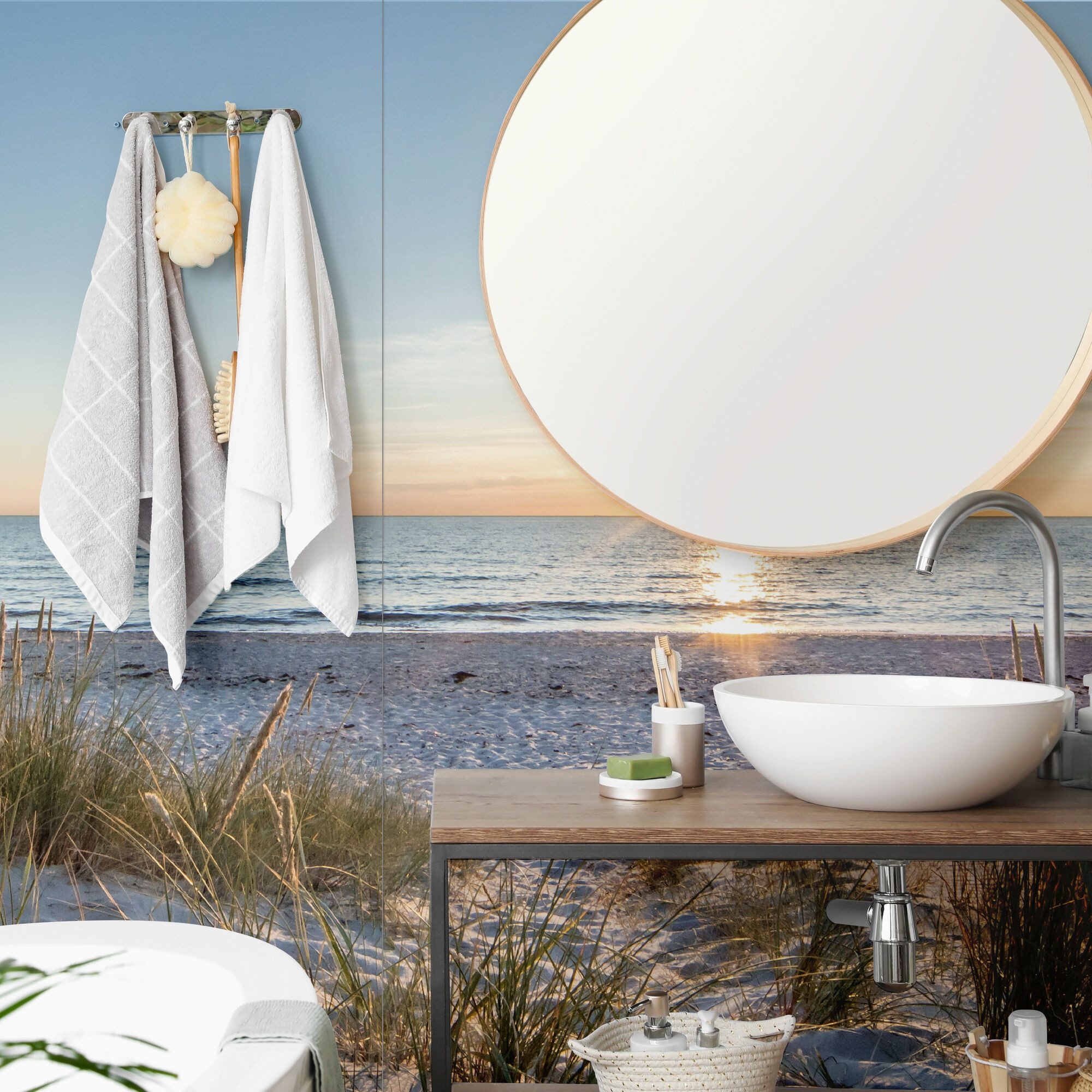 Schulte Duschrückwand 90 x 210 cm Alu-Verbund, (2-tlg), Sonnenuntergang Düne DecoDesign – Bild 5 von 5