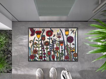 Fußmatte Sonnentag, wash+dry by Kleen-Tex, rechteckig, Höhe: 7 mm, Schmutzfangmatte, Motiv Blumen, rutschhemmend, waschbar